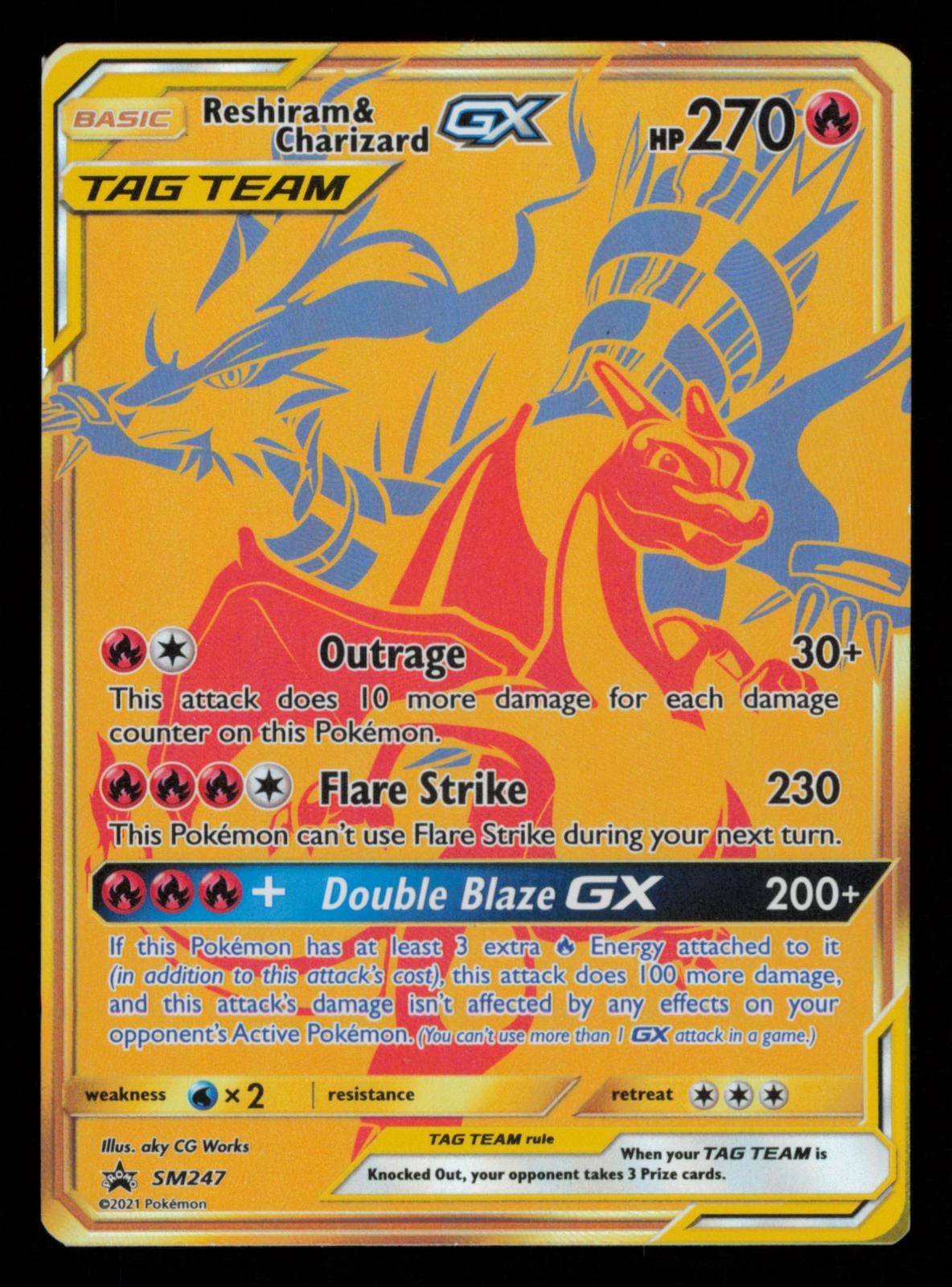 Reshiram & Charizard GX - SM247 Holo Promo Sun & Moon Promo Pokemon