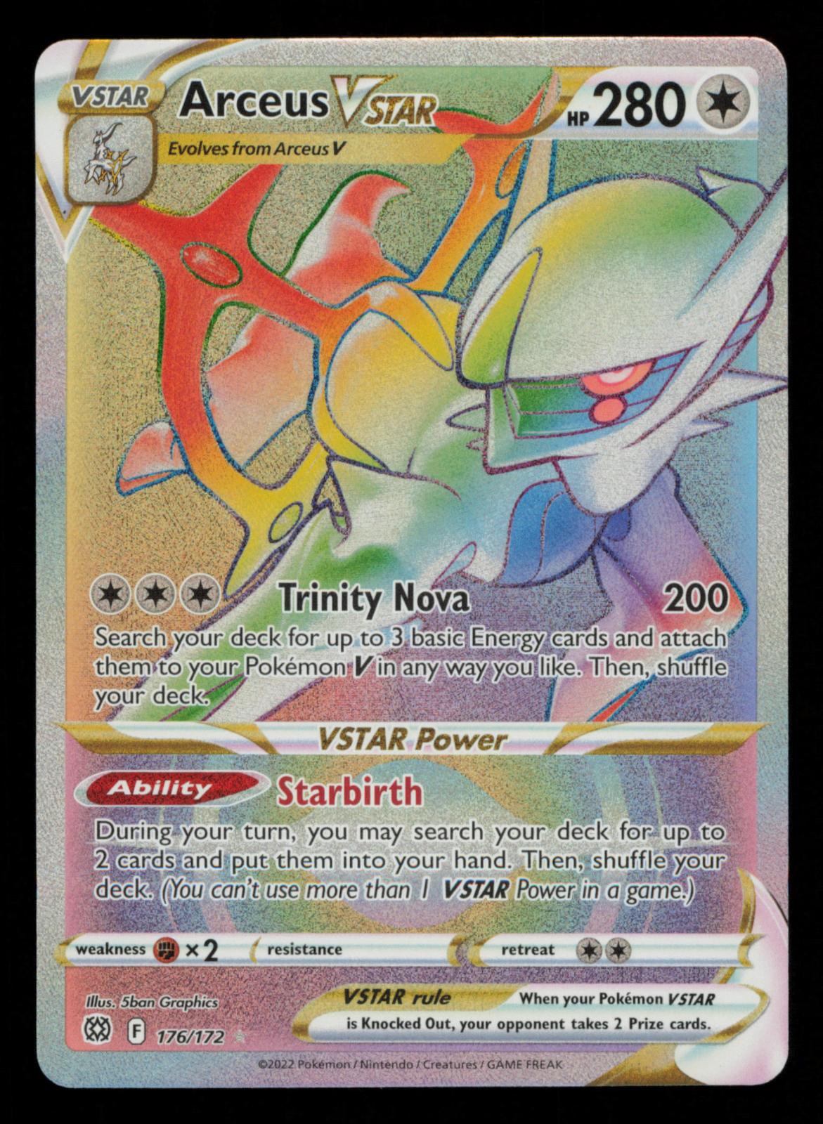 Arceus VSTAR 176/172 Rainbow Rare Brilliant Stars Pokemon