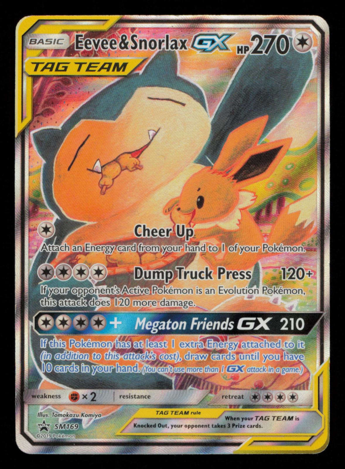 Eevee & Snorlax GX - SM169 Holo Promo Sun & Moon Promo Pokemon