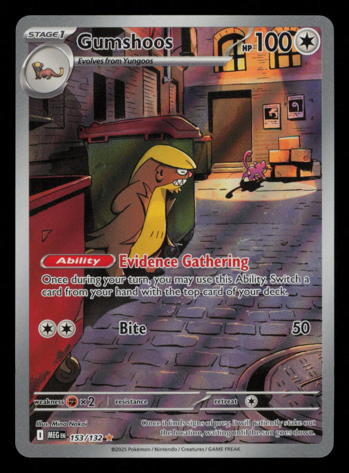 Gumshoos 153/132 Illustration Rare Mega Evolution Pokemon