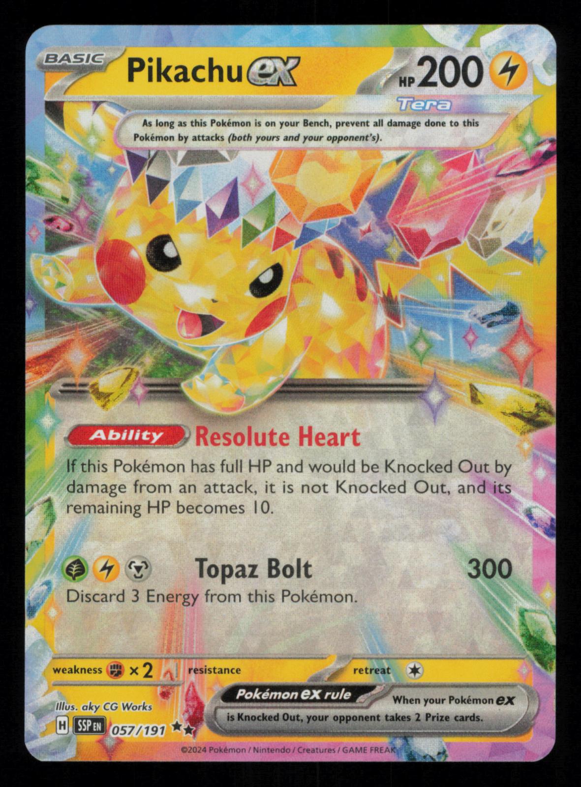 Pikachu ex 057/191 Double Rare Surging Sparks Pokemon