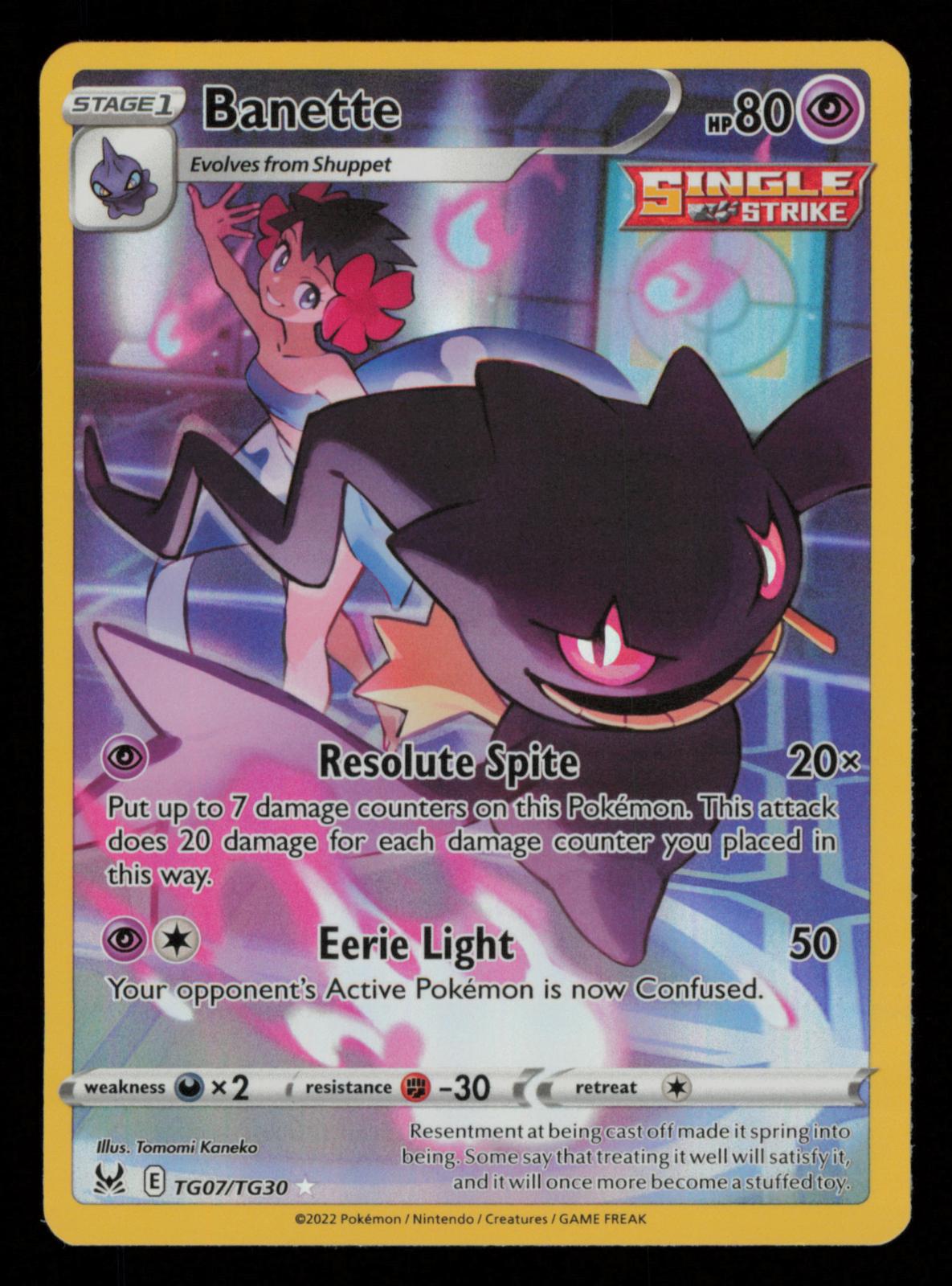 Banette TG07/TG30 Holo Trainer Gallery Rare Lost Origin Trainer Gallery Pokemon
