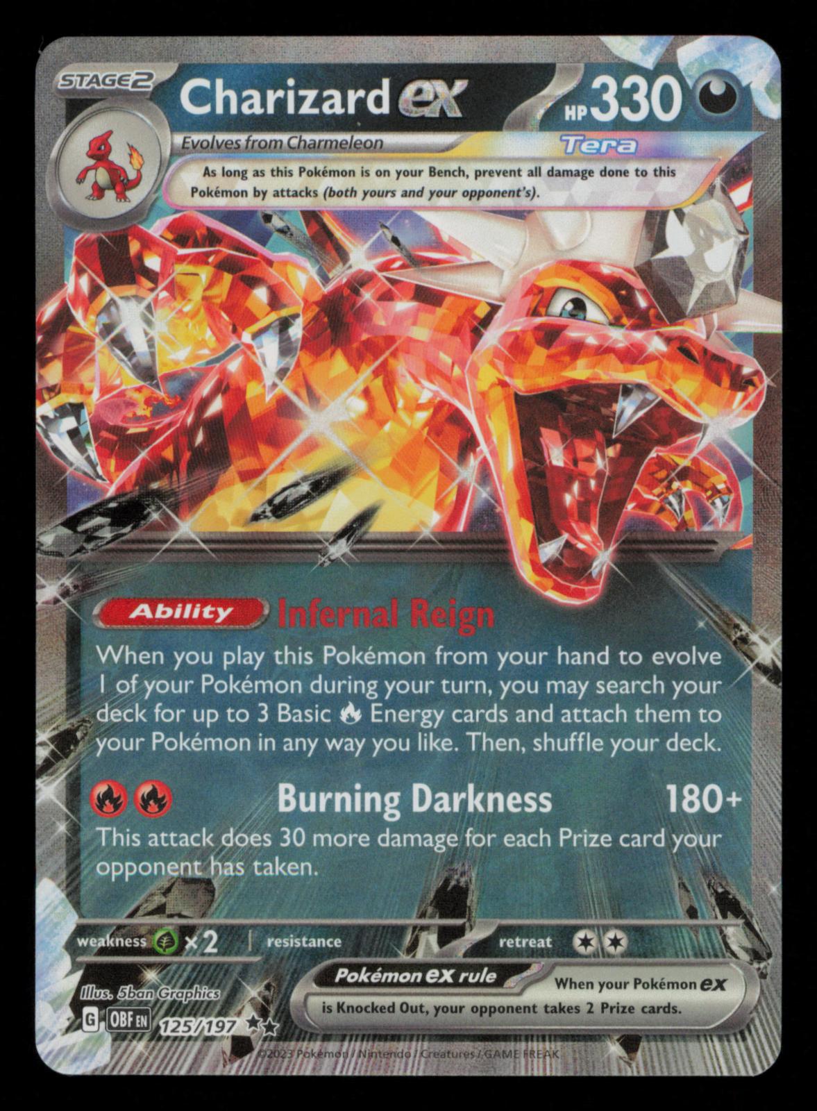 Charizard ex 125/197 Double Rare Obsidian Flames Pokemon
