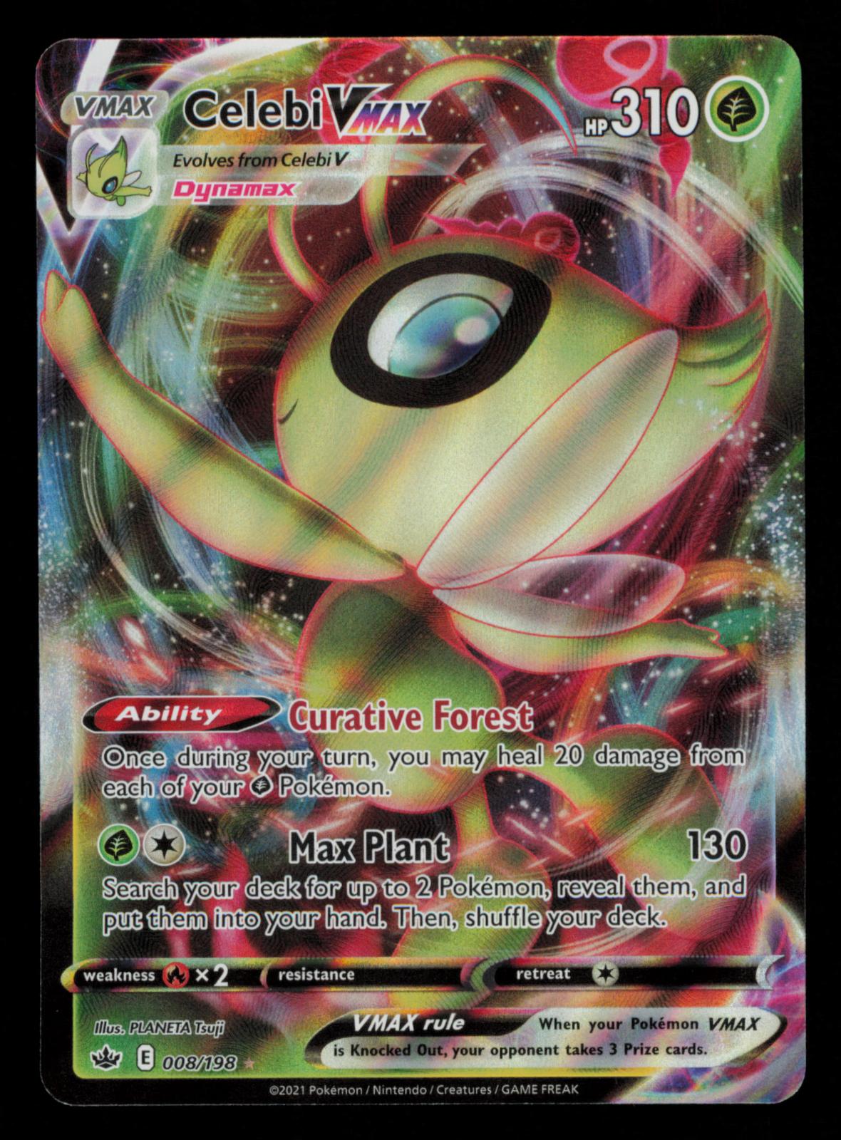 Celebi VMAX 008/198 Holo VMAX Rare Chilling Reign Pokemon