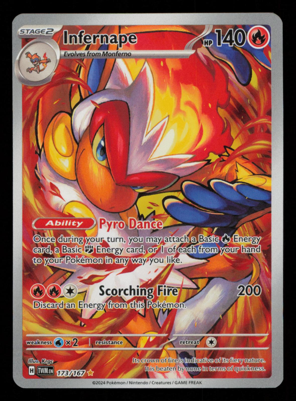 Infernape 173/167 Illustration Rare Twilight Masquerade Pokemon Holo