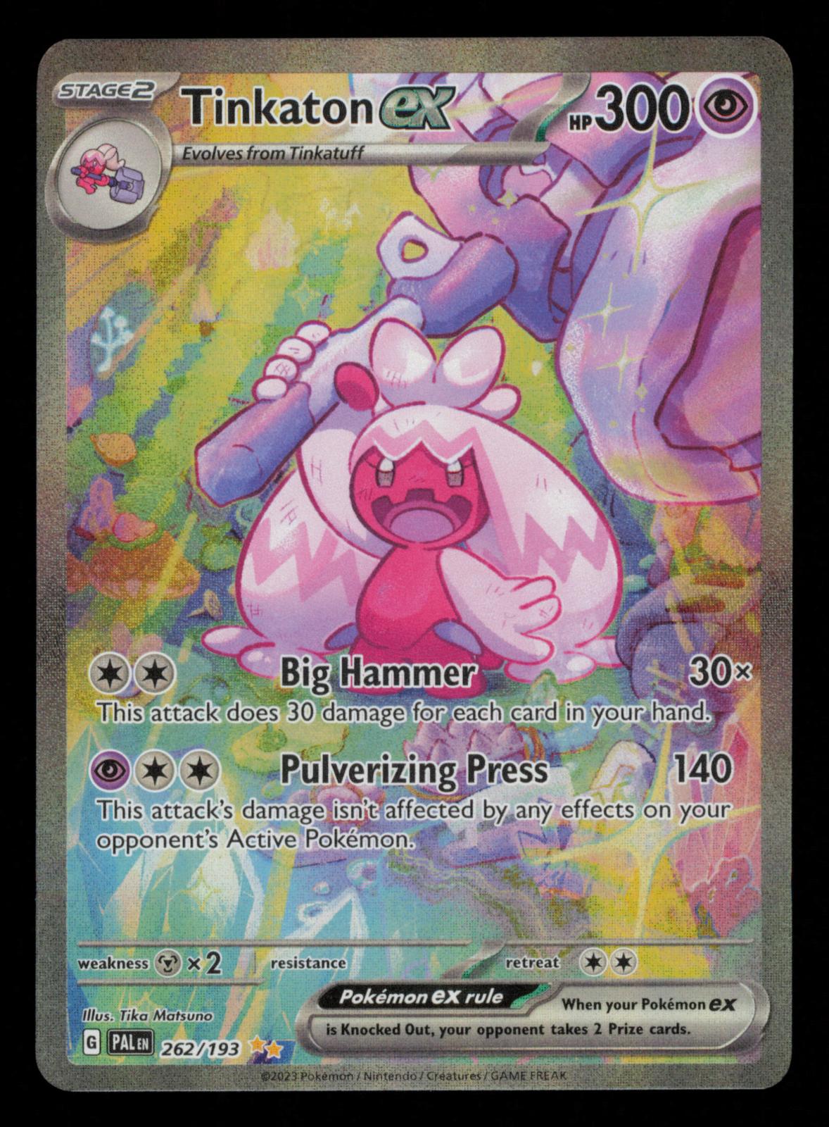 Tinkaton ex 262/193 Special Illustration Rare Paldea Evolved Pokemon