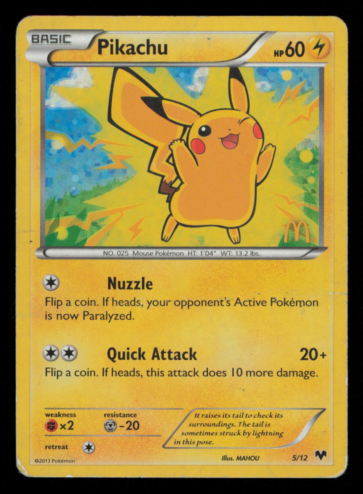 Pikachu 005/012 Holo Promo McDonald's Promos 2014 Pokemon