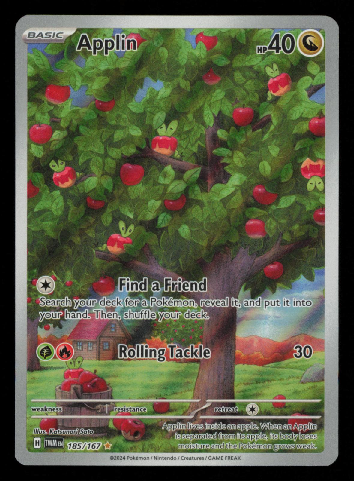 Applin 185/167 Illustration Rare Twilight Masquerade Pokemon