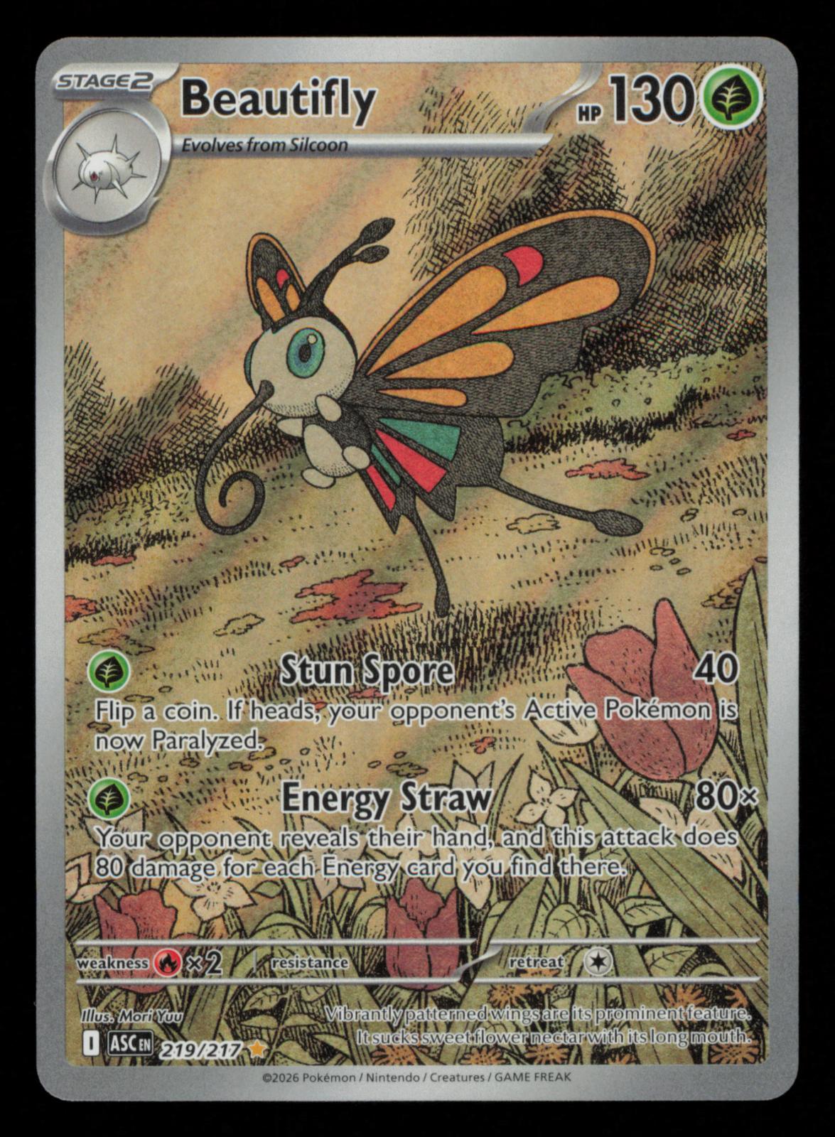 Beautifly 219/217 Illustration Rare Ascended Heroes Pokemon