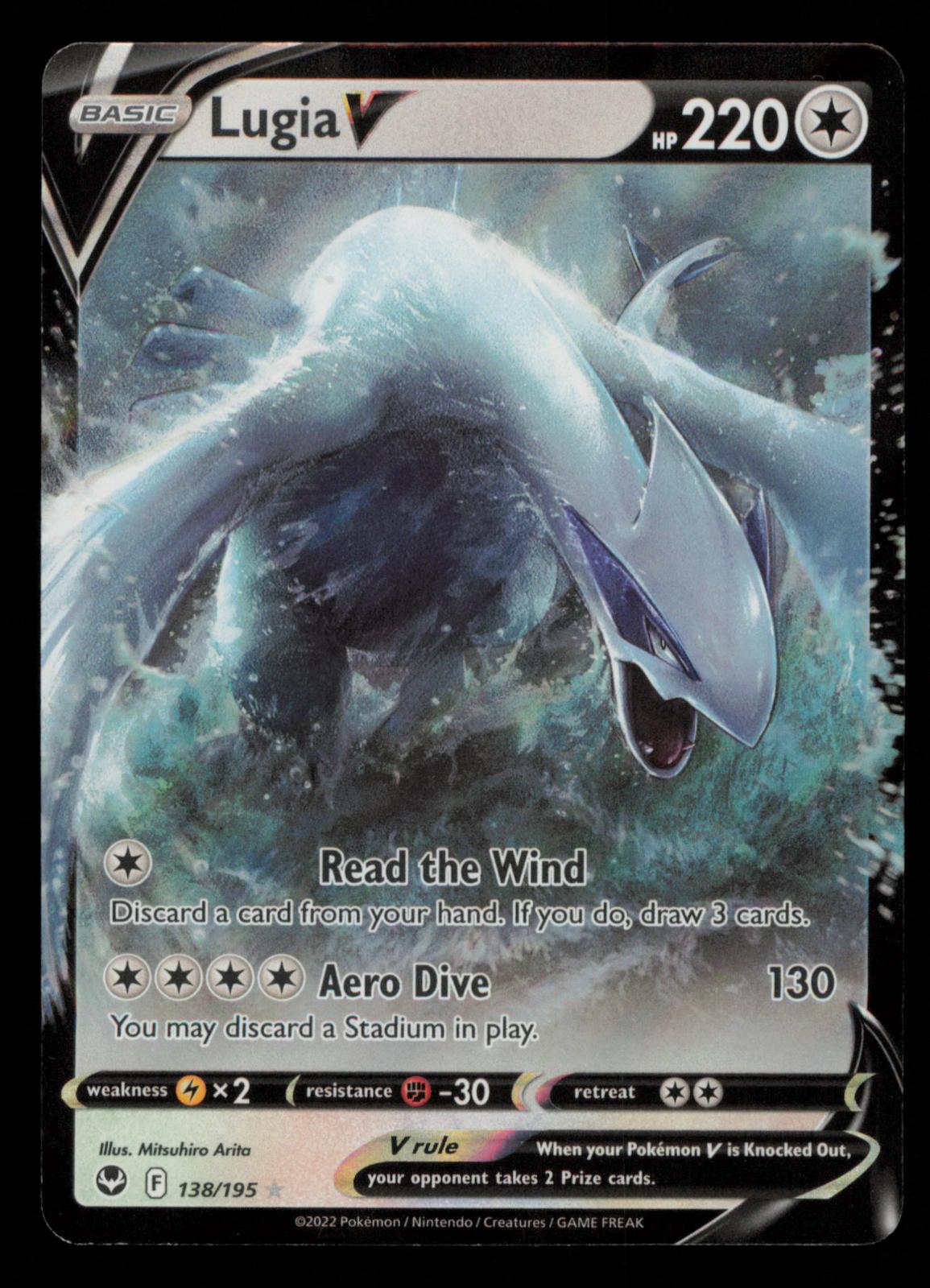 Lugia V 138/195 Holo V Rare Silver Tempest Pokemon