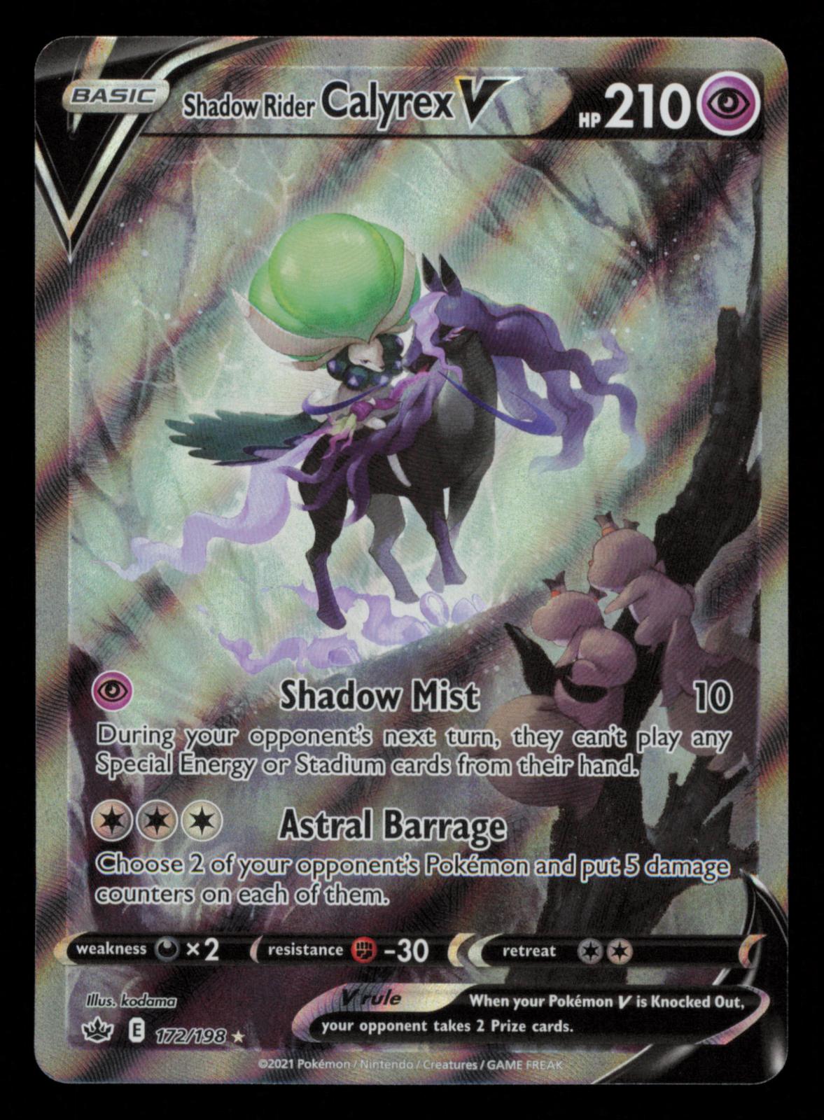 Shadow Rider Calyrex V 172/198 Ultra Rare Chilling Reign Pokemon Holo