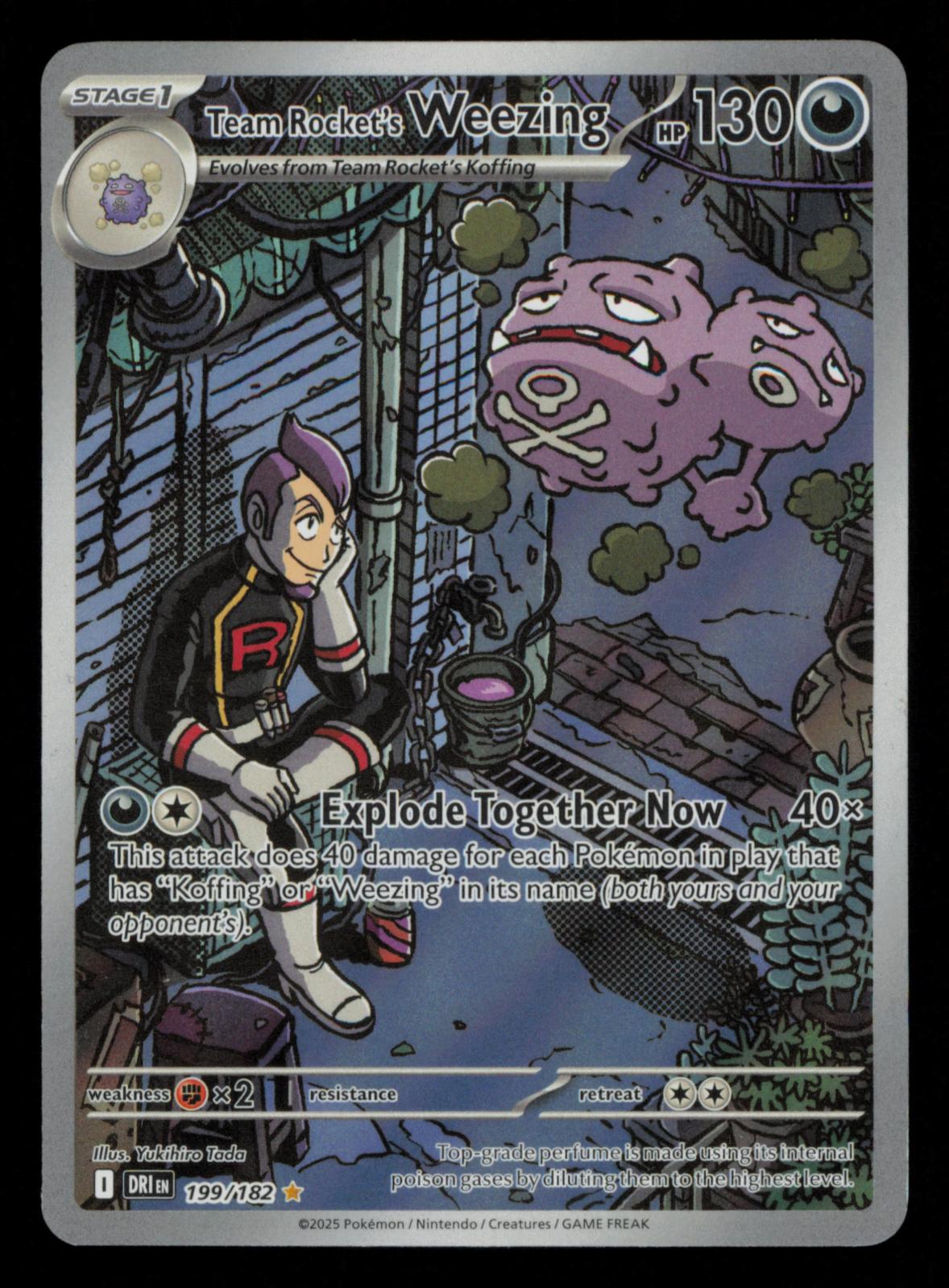 Team Rocket's Weezing 199/182 Illustration Rare Destined Rivals Pokemon