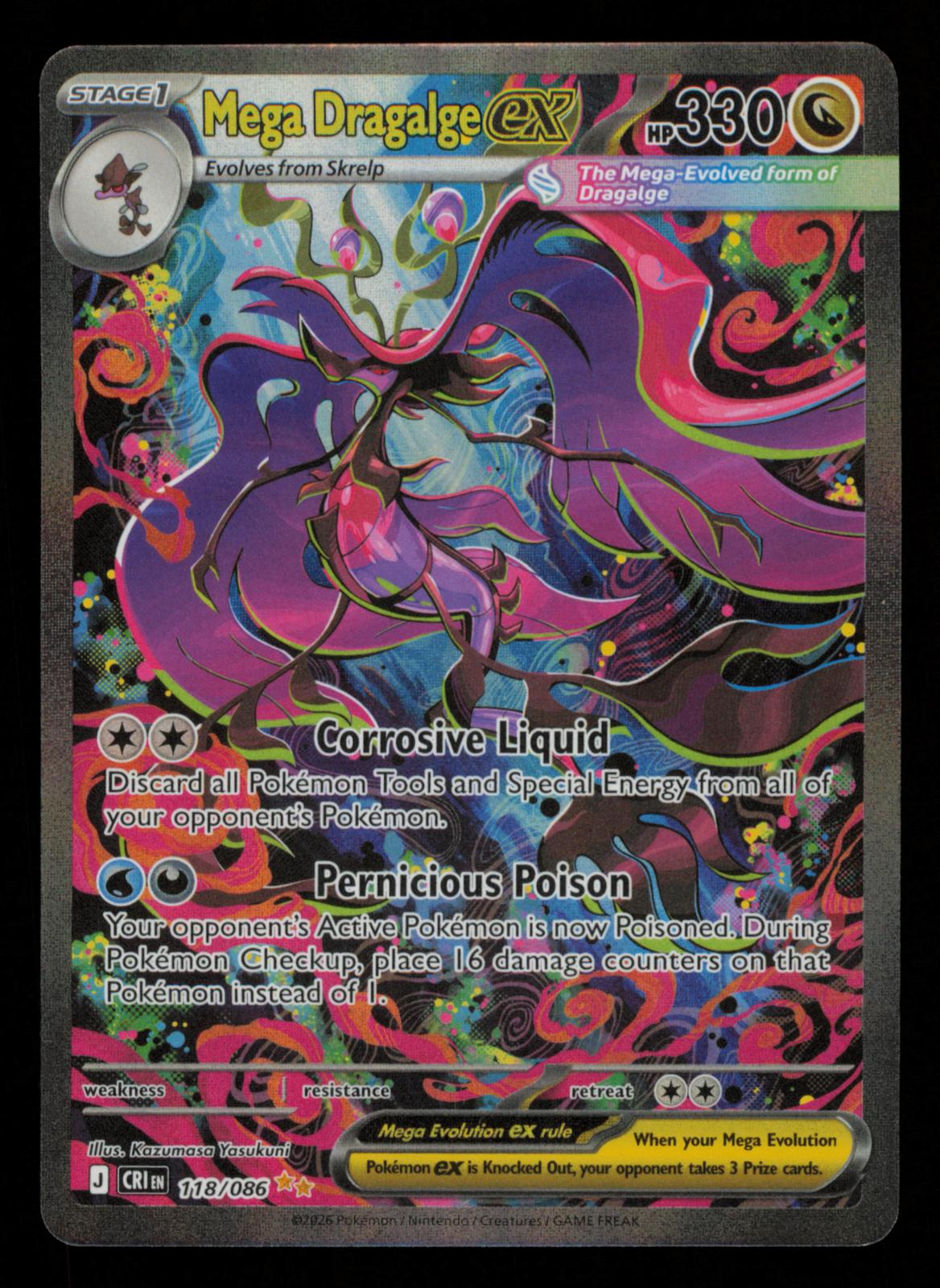 Mega Dragalge ex 118/086 Holo Special Illustration Rare Chaos Rising Pokemon
