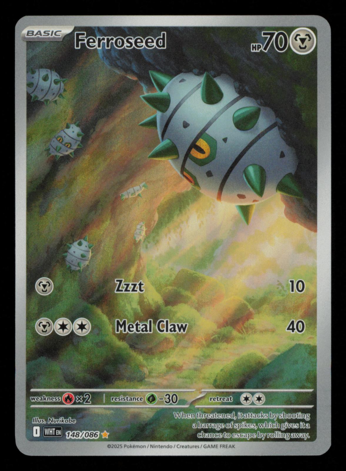 Ferroseed 148/086 Illustration Rare White Flare Pokemon