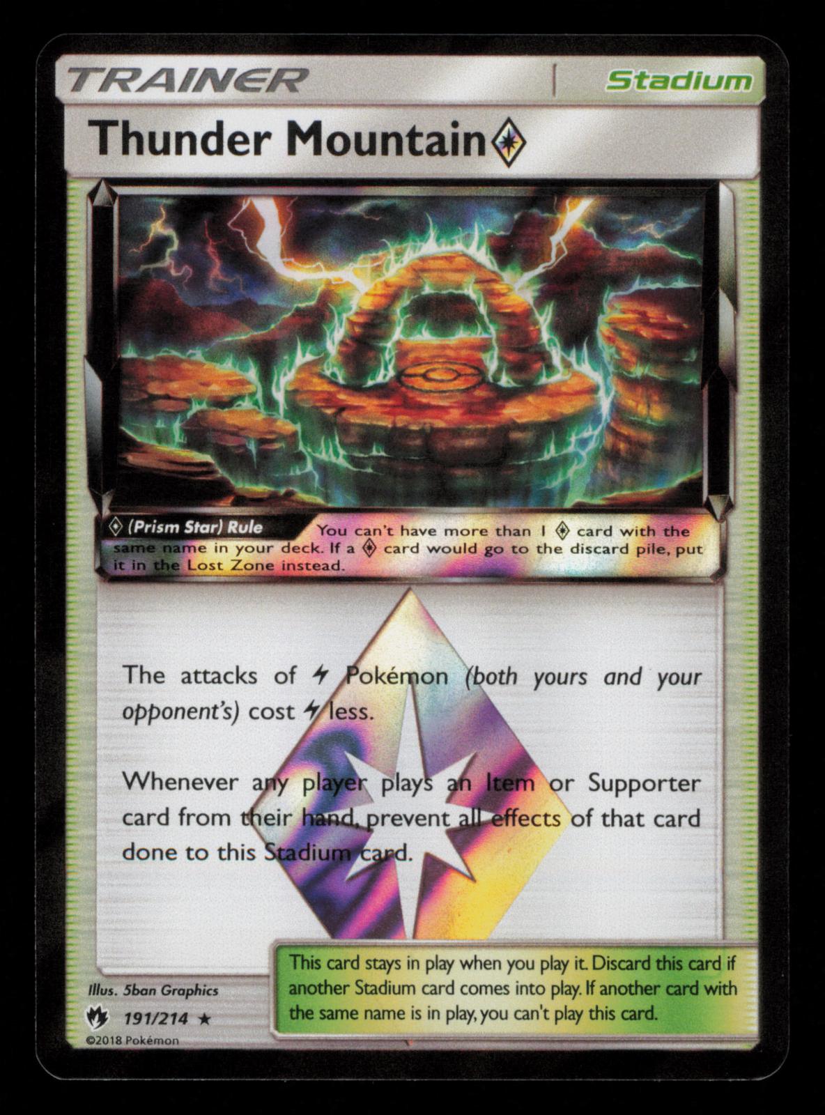 Thunder Mountain ◇ 191/214 Prism Star Rare Lost Thunder Pokemon