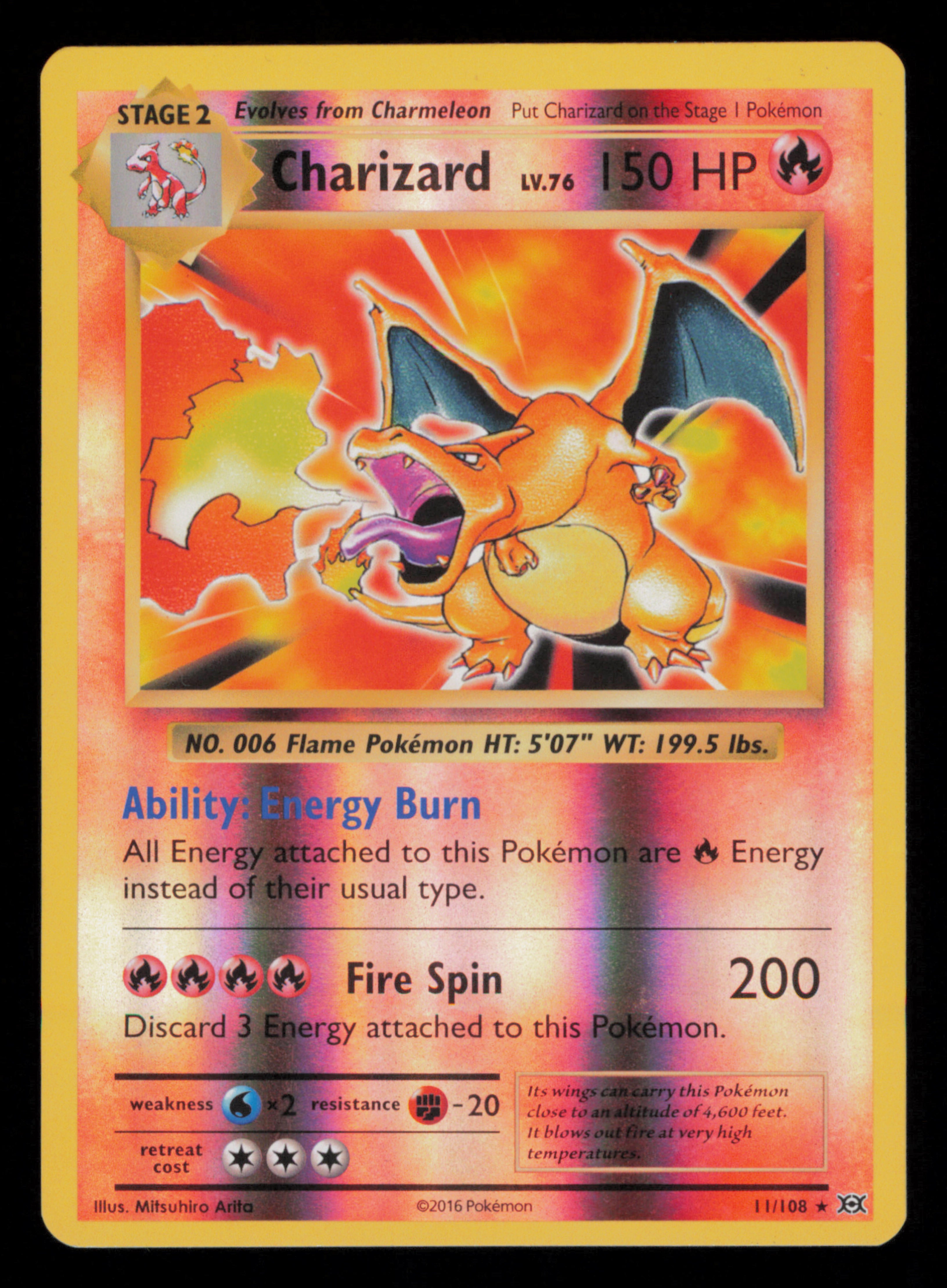 Charizard 11/108 Reverse holo Evolutions Pokemon