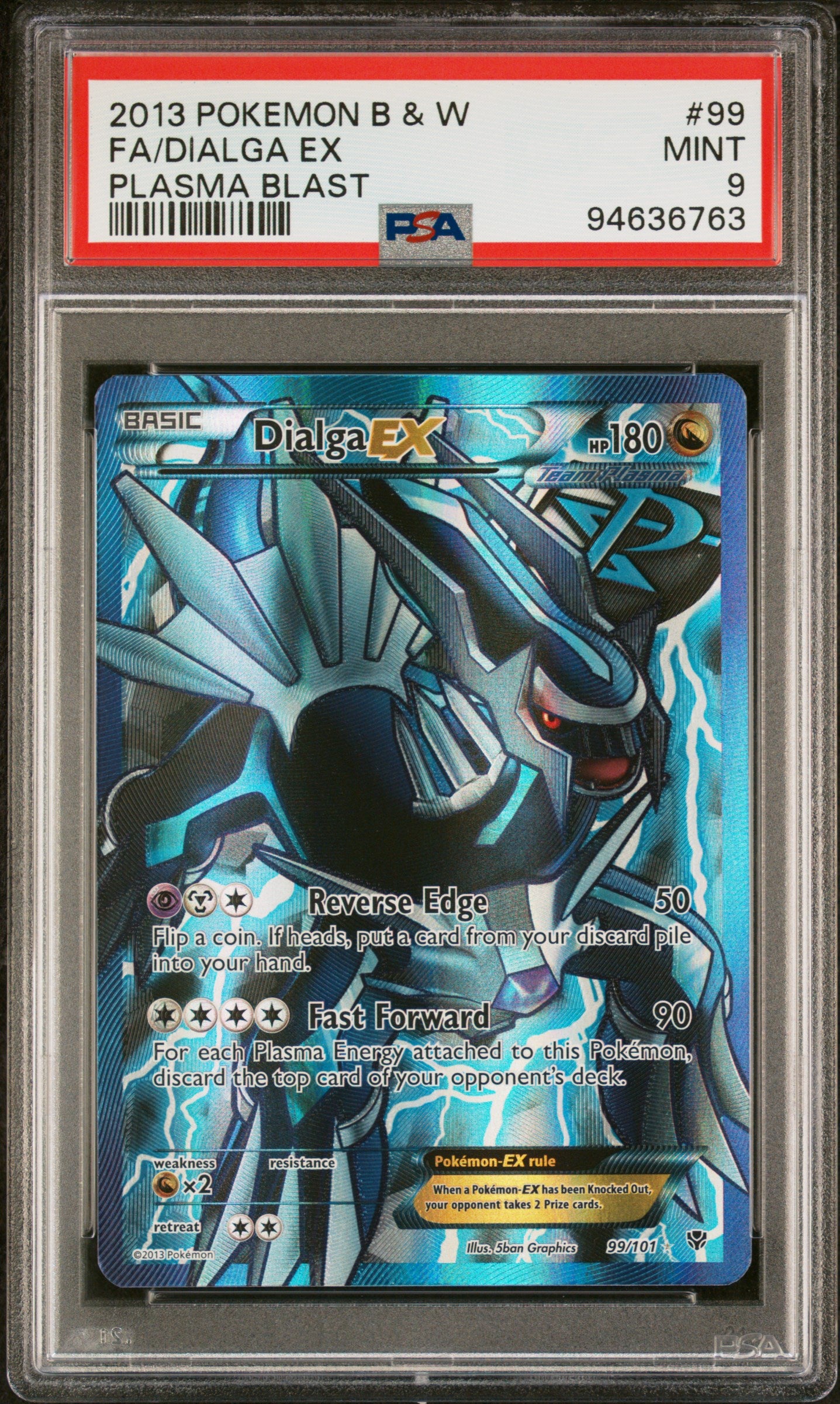 Dialga EX 99/101 Plasma Blast Pokemon PSA 9