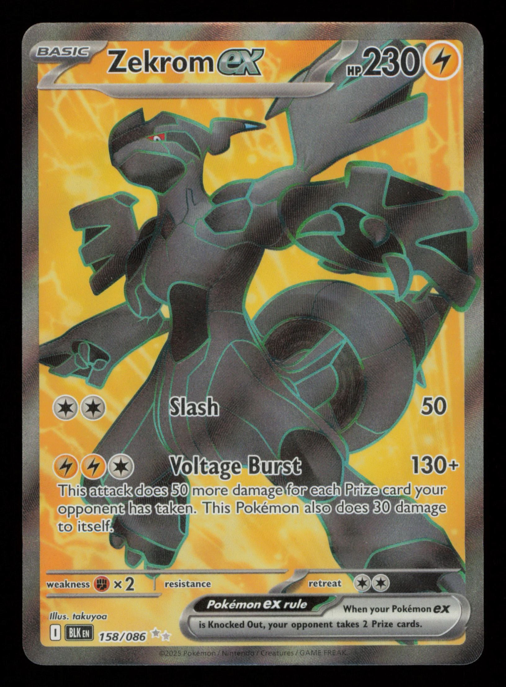 Zekrom ex 158/086 Ultra Rare Black Bolt Pokemon