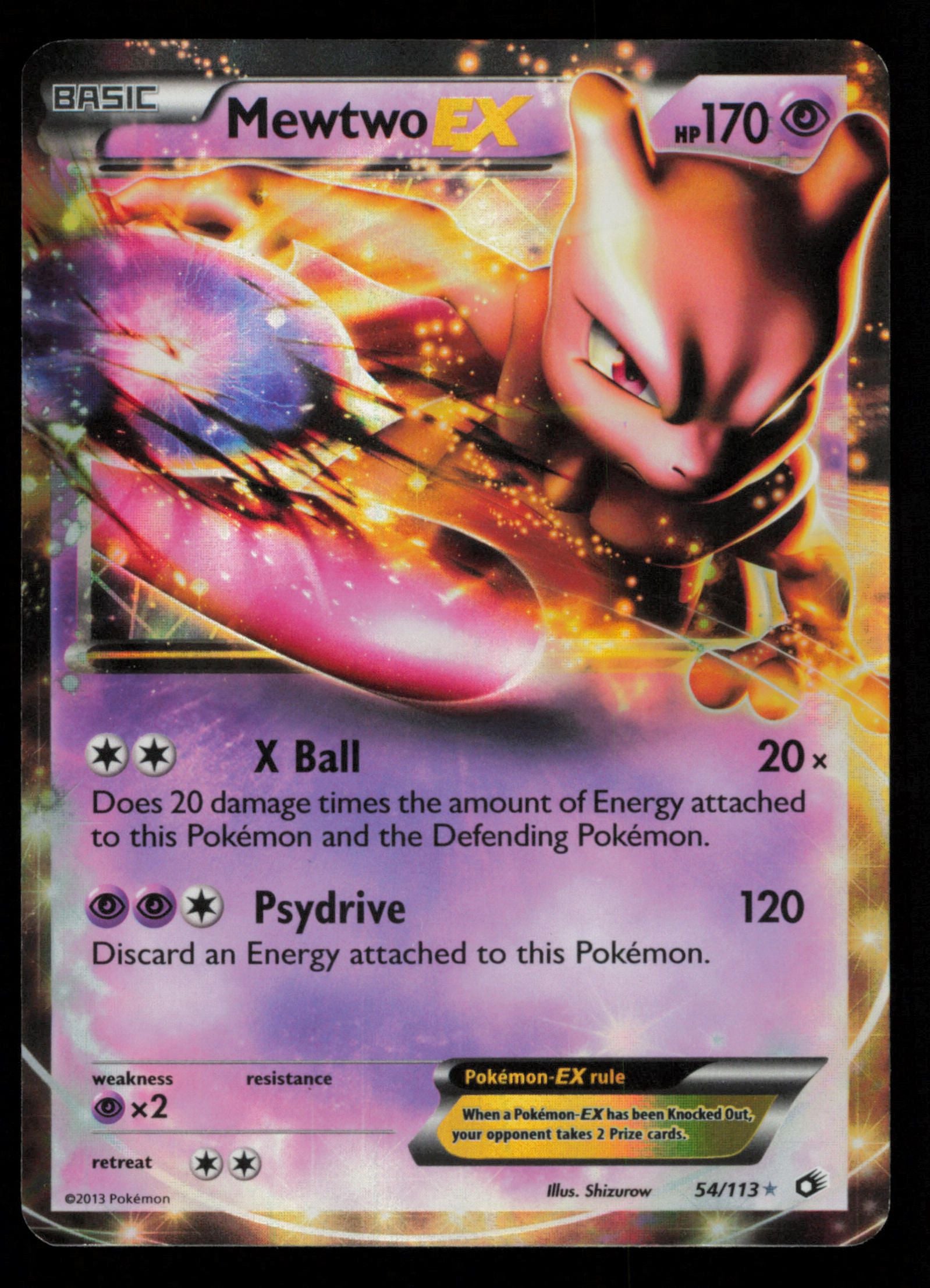 Mewtwo EX 54/113 Holo Rare EX Legendary Treasures Pokemon