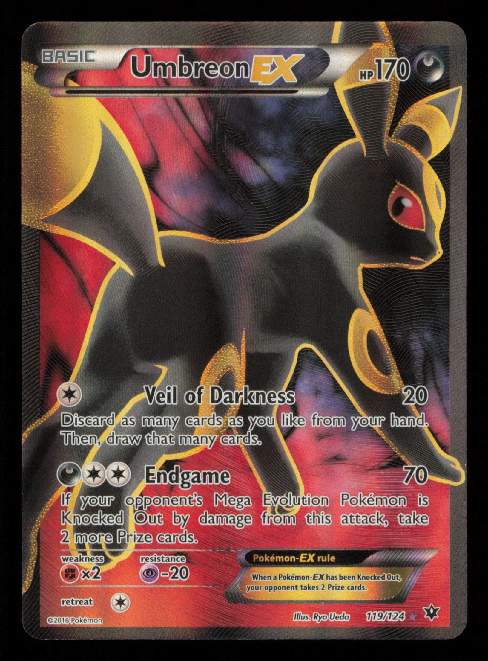 Umbreon EX 119/124 Rare Ultra Fates Collide Pokemon WOW SIR