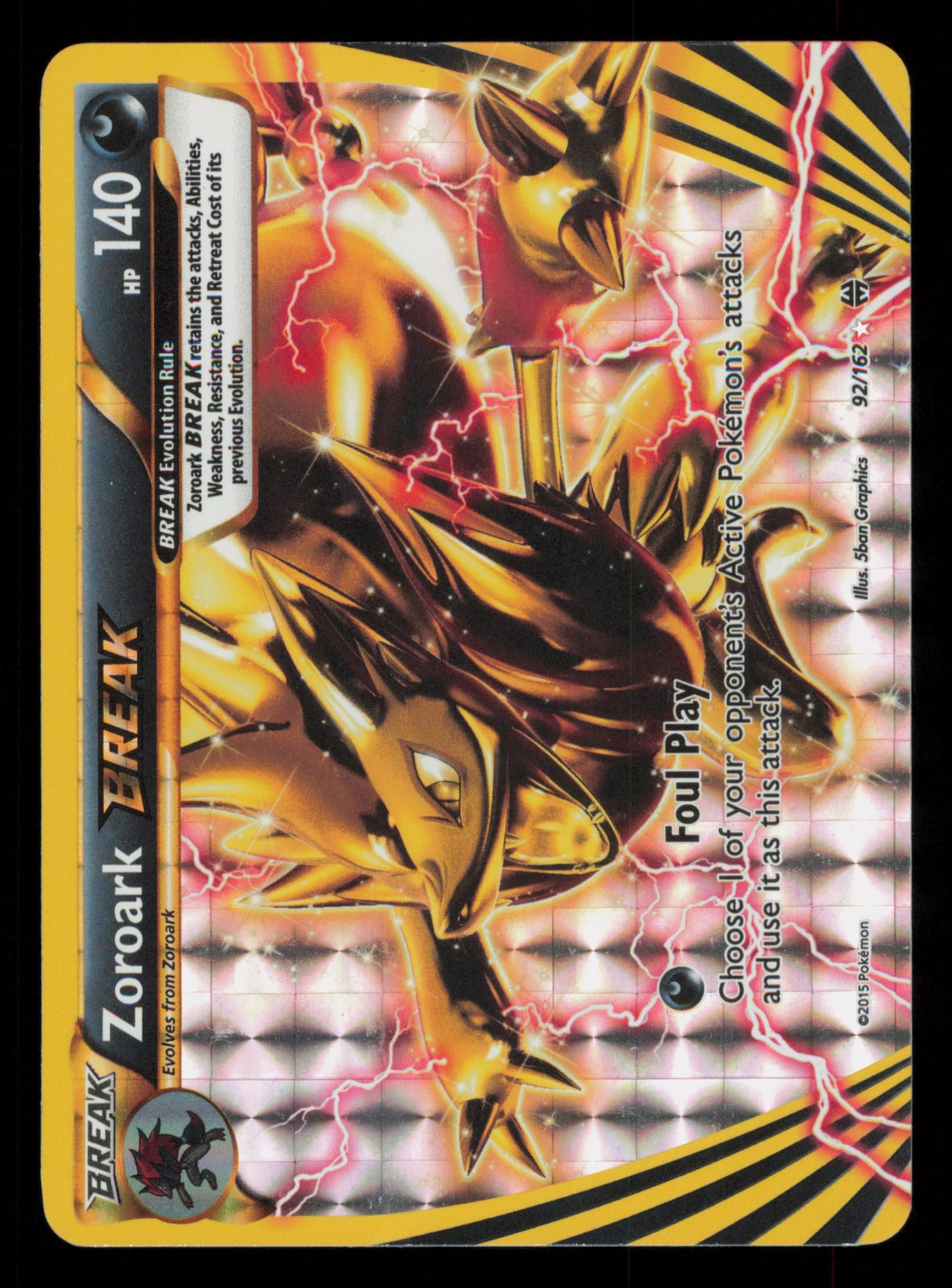 Zoroark BREAK 92/162 Rare BREAK BREAKthrough Pokemon