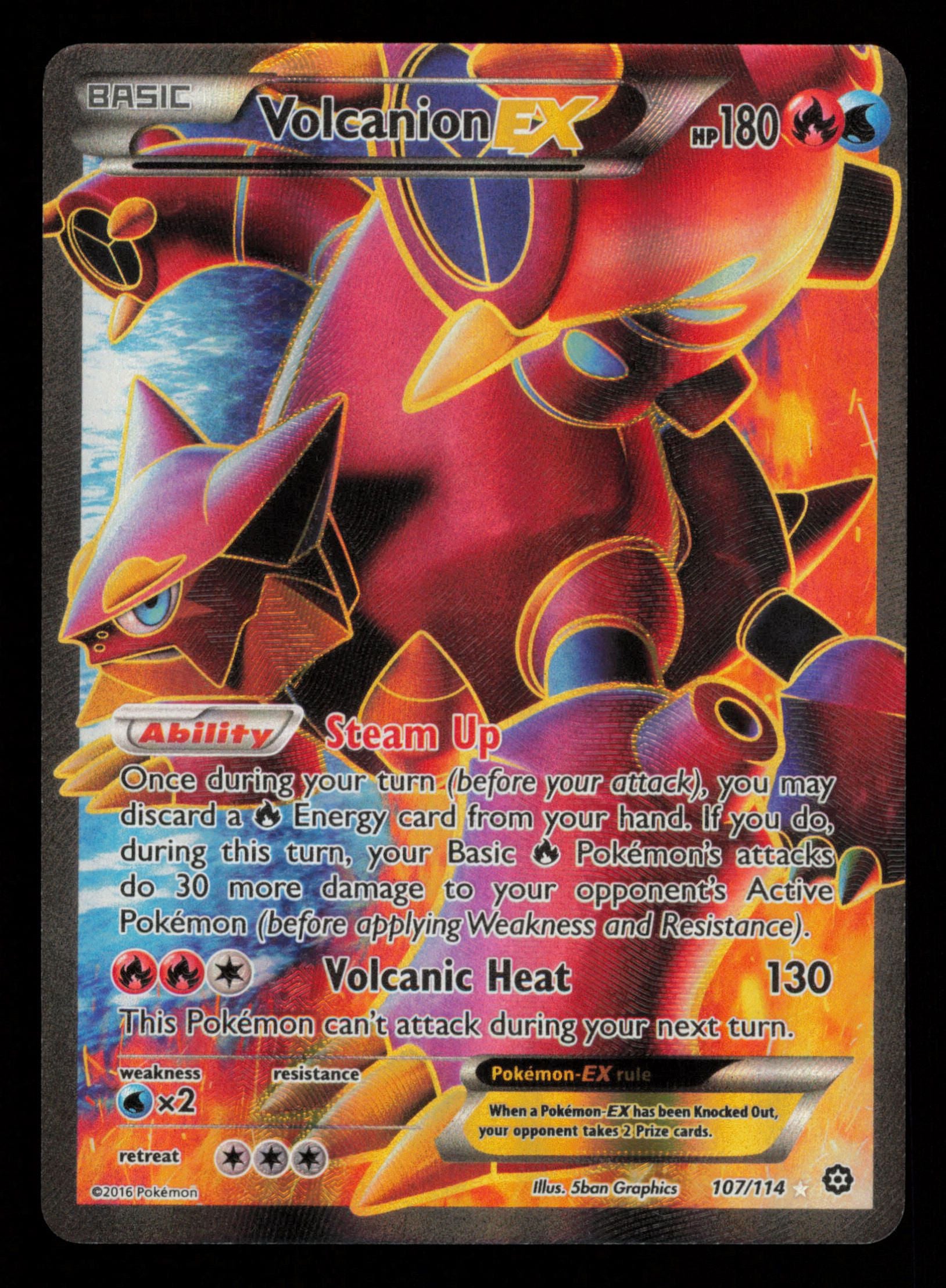 Volcanion EX 107/114 Rare Ultra Steam Siege Pokemon