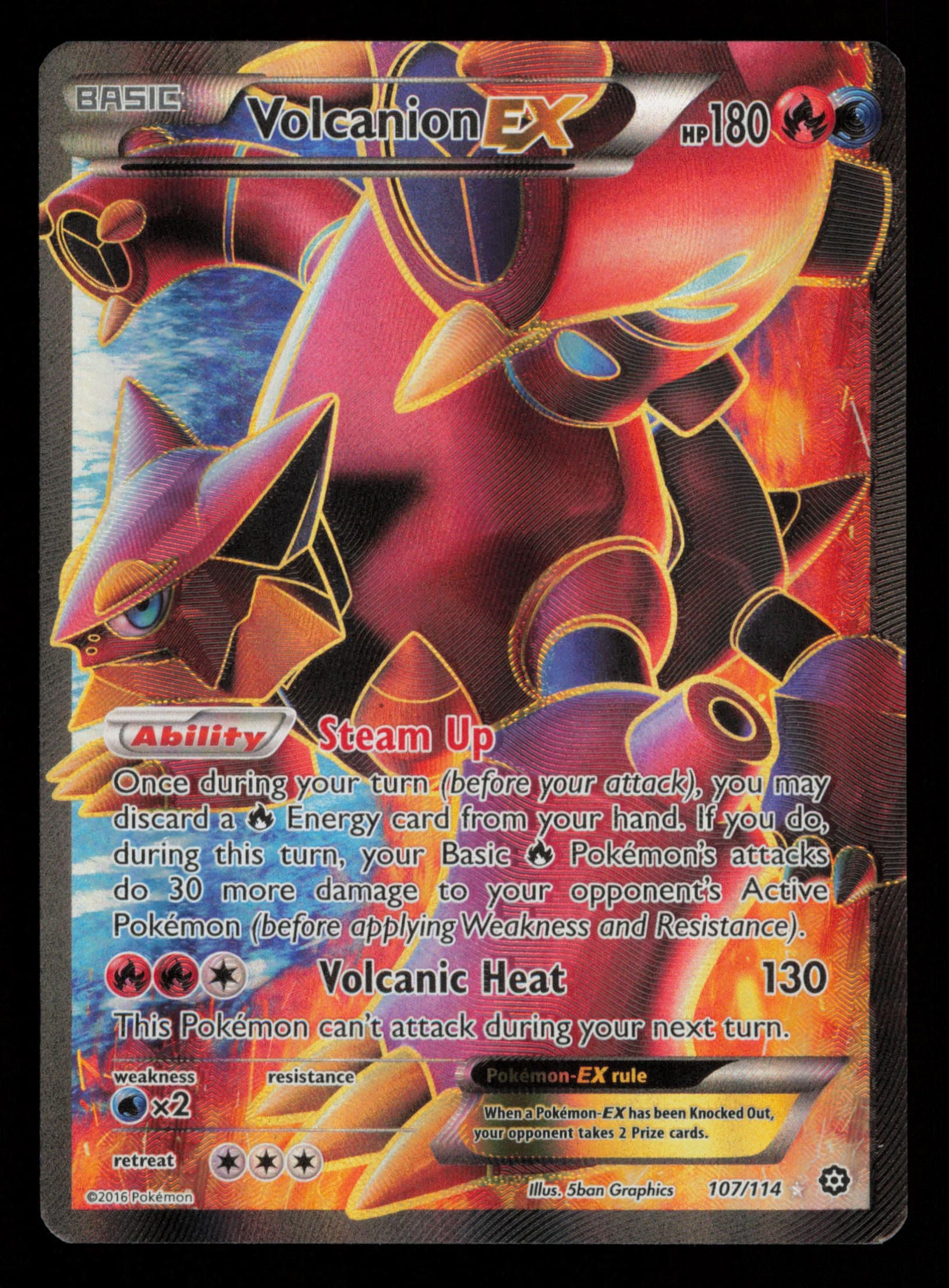 Volcanion EX 107/114 Rare Ultra Steam Siege Pokemon