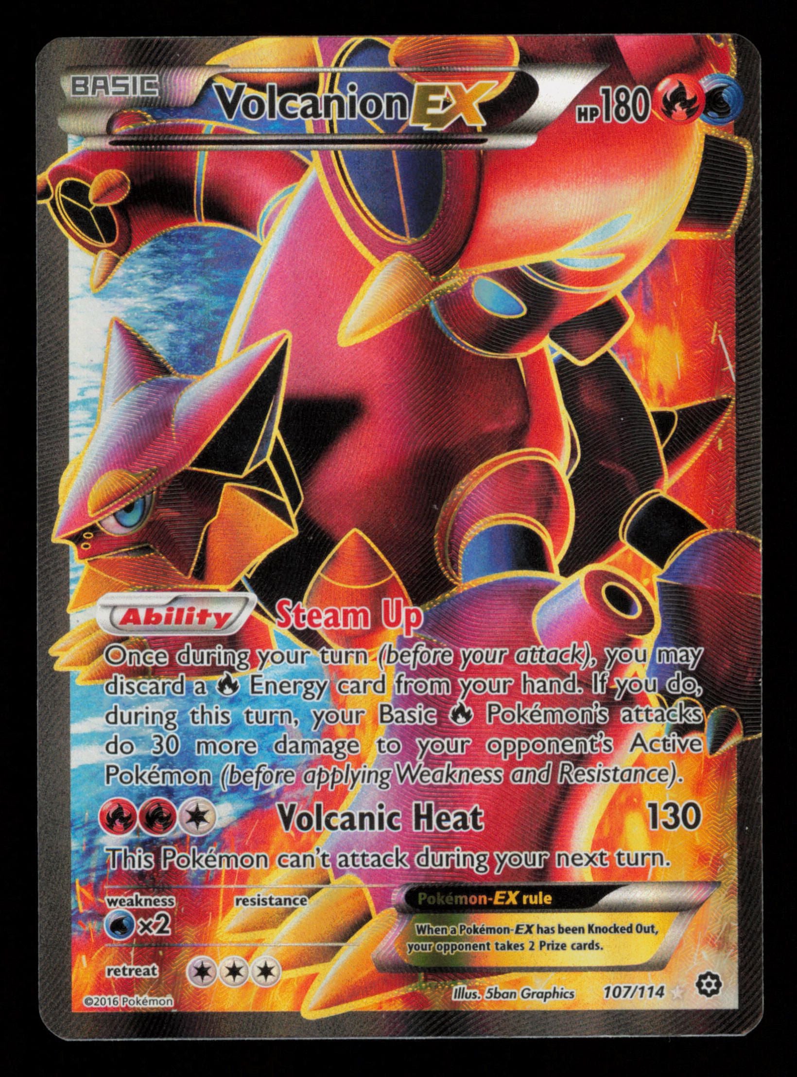 Volcanion EX 107/114 Rare Ultra Steam Siege Pokemon