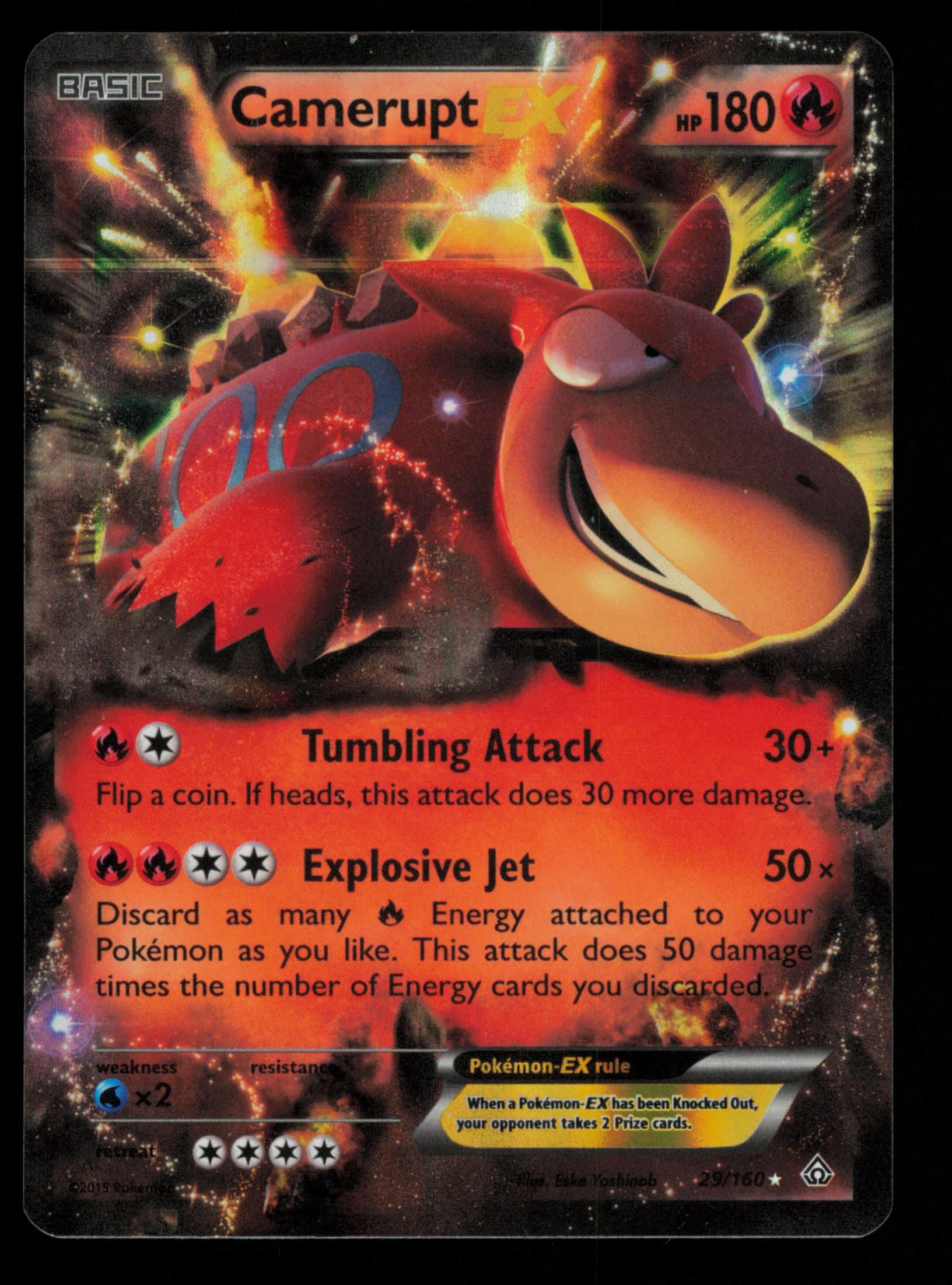 Camerupt EX 29/160 Holo Rare EX Primal Clash Pokemon