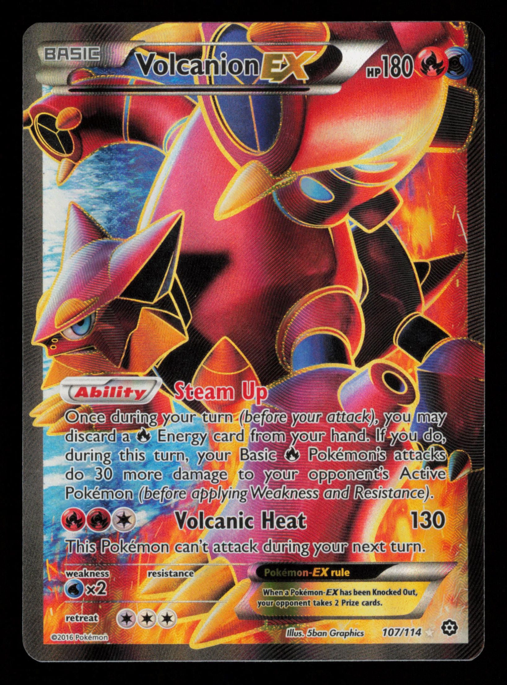 Volcanion EX 107/114 Rare Ultra Steam Siege Pokemon