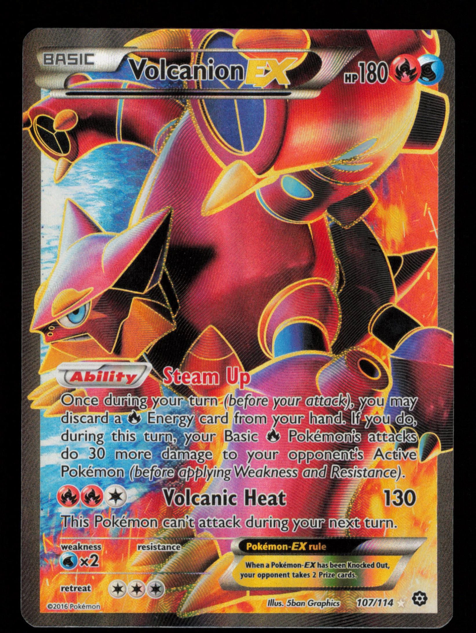 Volcanion EX 107/114 Rare Ultra Steam Siege Pokemon