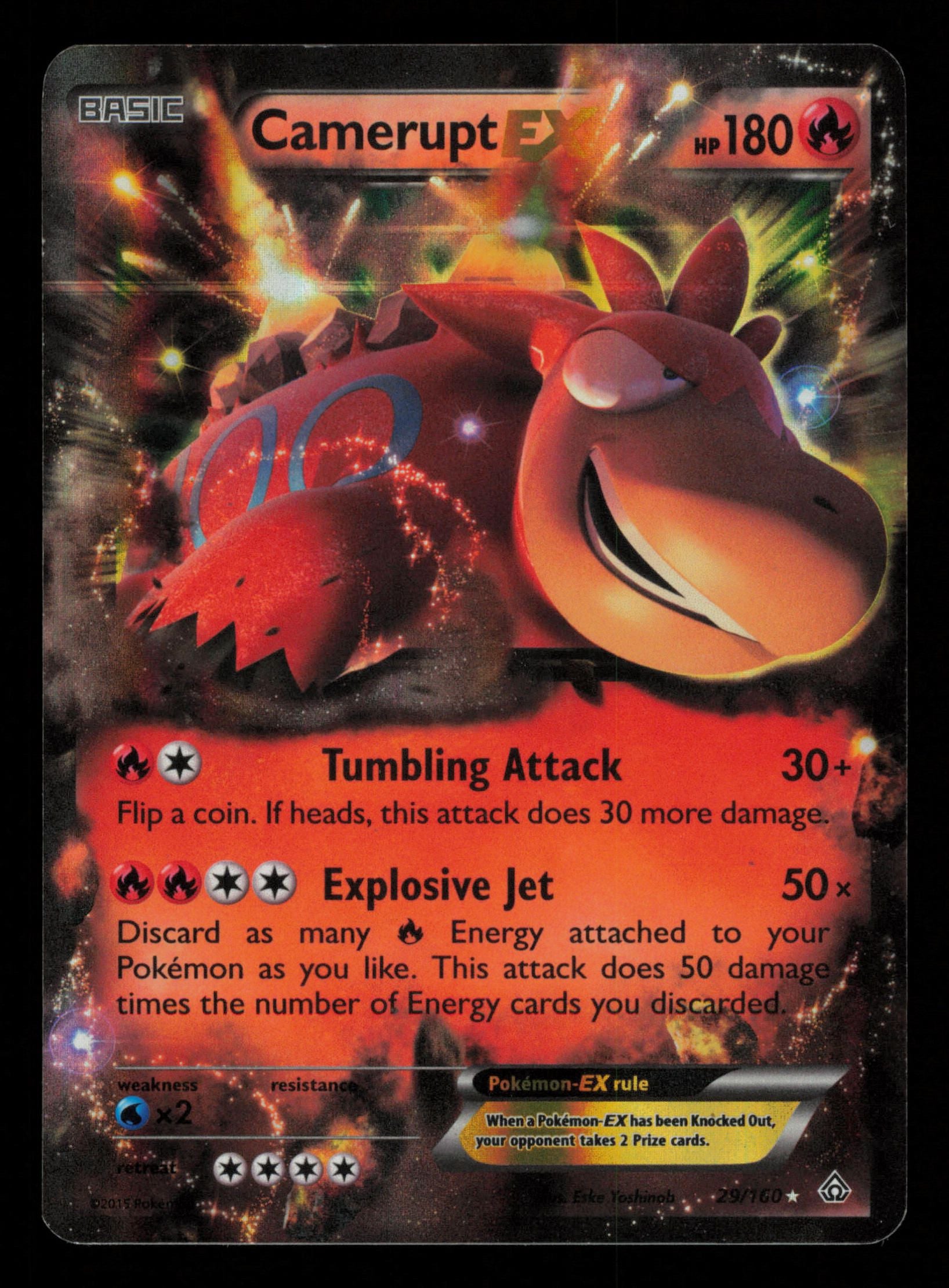 Camerupt EX 29/160 Holo Rare EX Primal Clash Pokemon