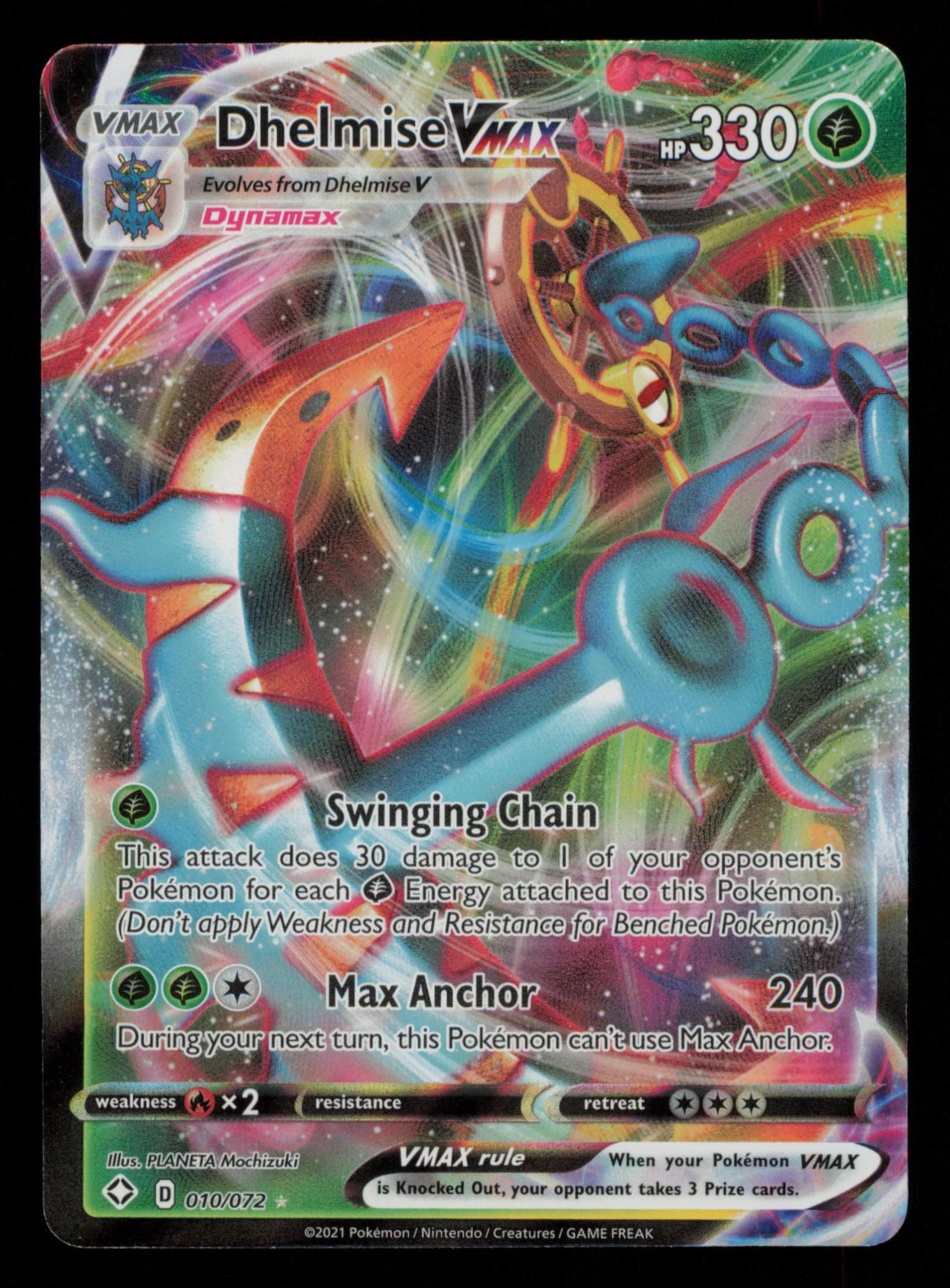 Dhelmise VMAX 010/072 Holo Rare VMAX Shining Fates Pokemon