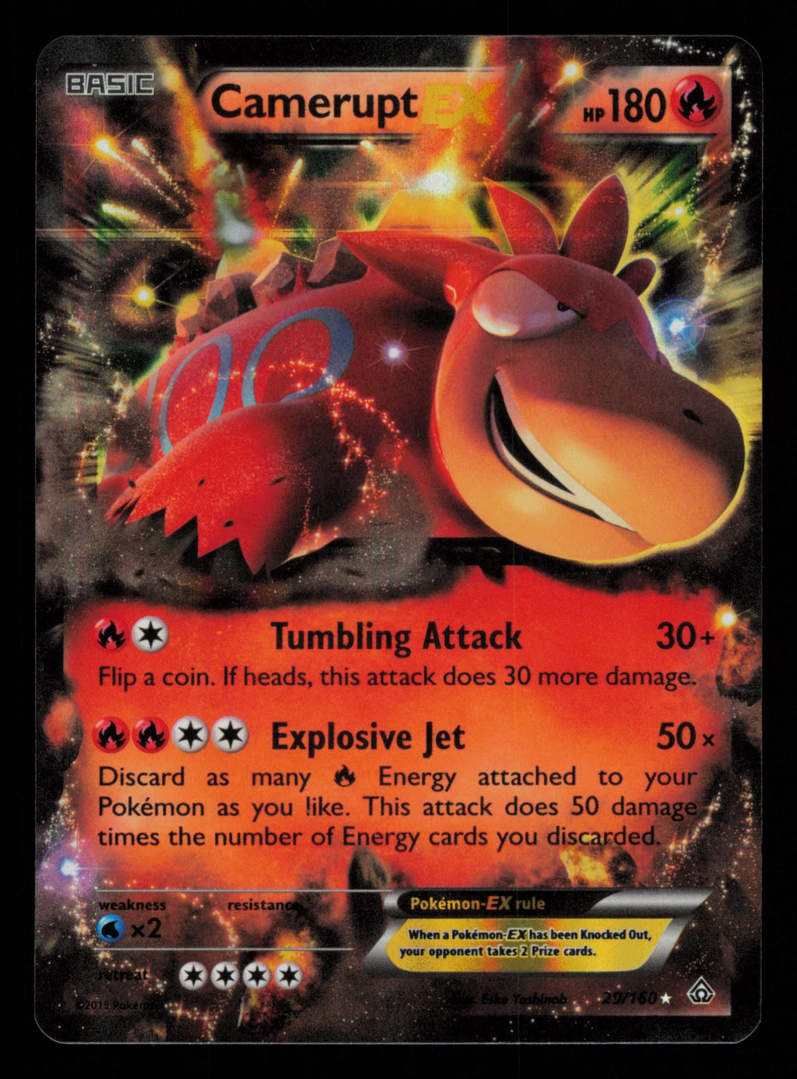 Camerupt EX 29/160 Holo Rare EX Primal Clash Pokemon