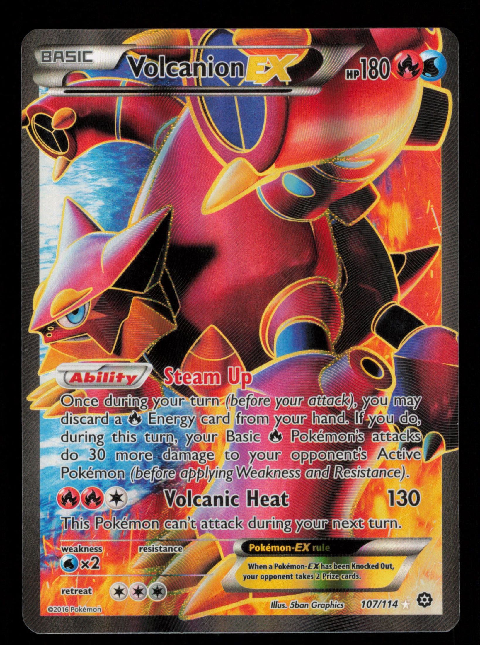 Volcanion EX 107/114 Rare Ultra Steam Siege Pokemon