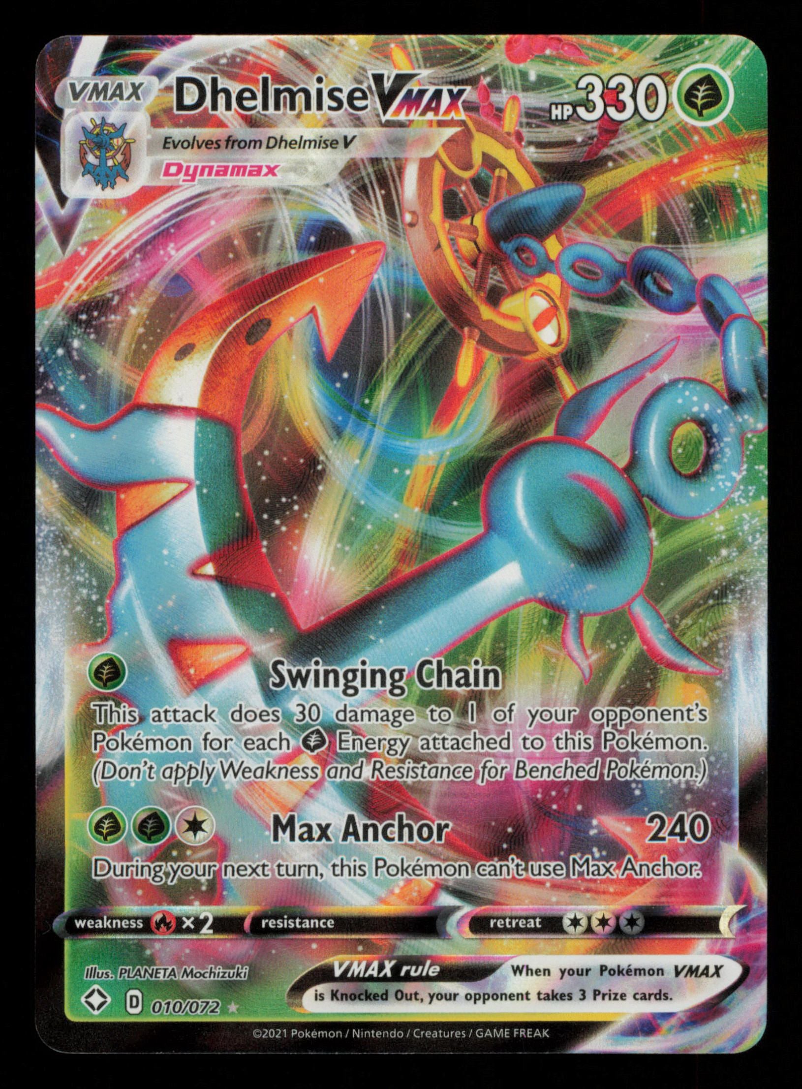 Dhelmise VMAX 010/072 Holo Rare VMAX Shining Fates Pokemon