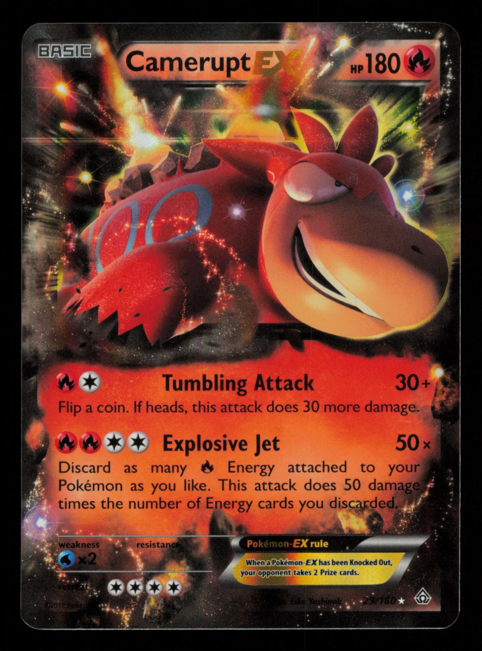 Camerupt EX 29/160 Holo Rare EX Primal Clash Pokemon