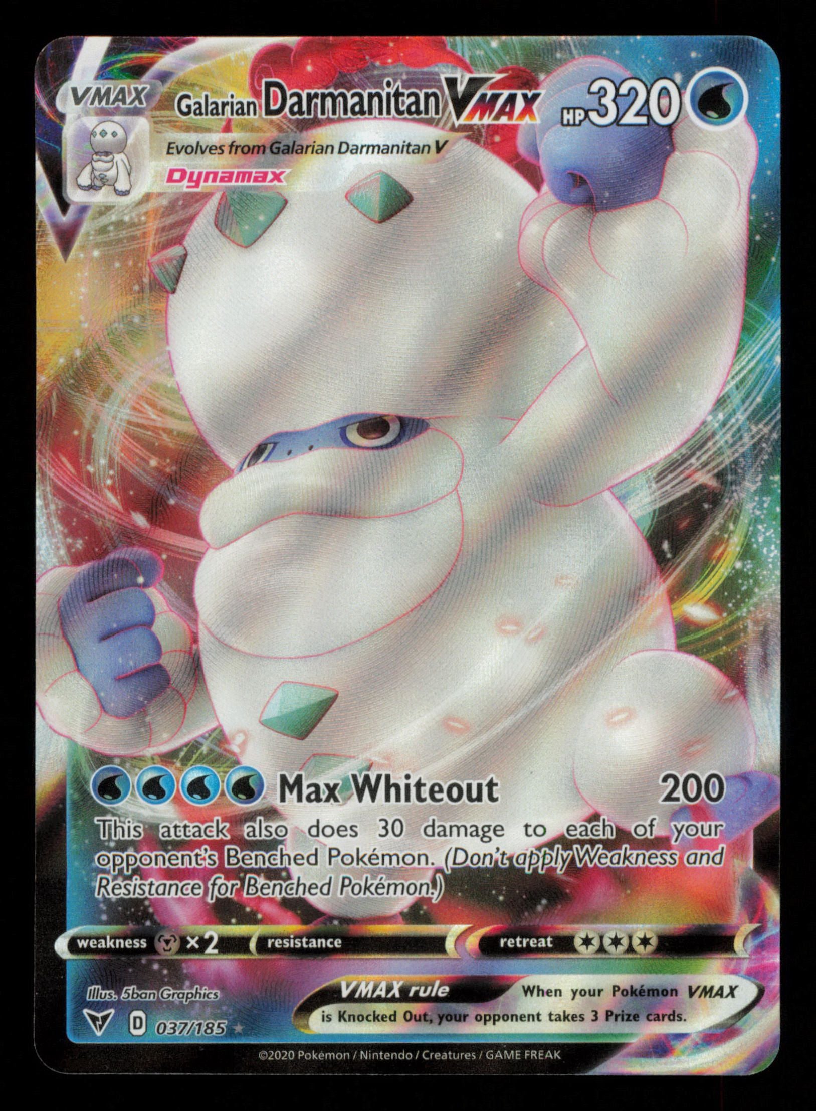 Galarian Darmanitan VMAX 037/185 Holo Rare VMAX Vivid Voltage Pokemon