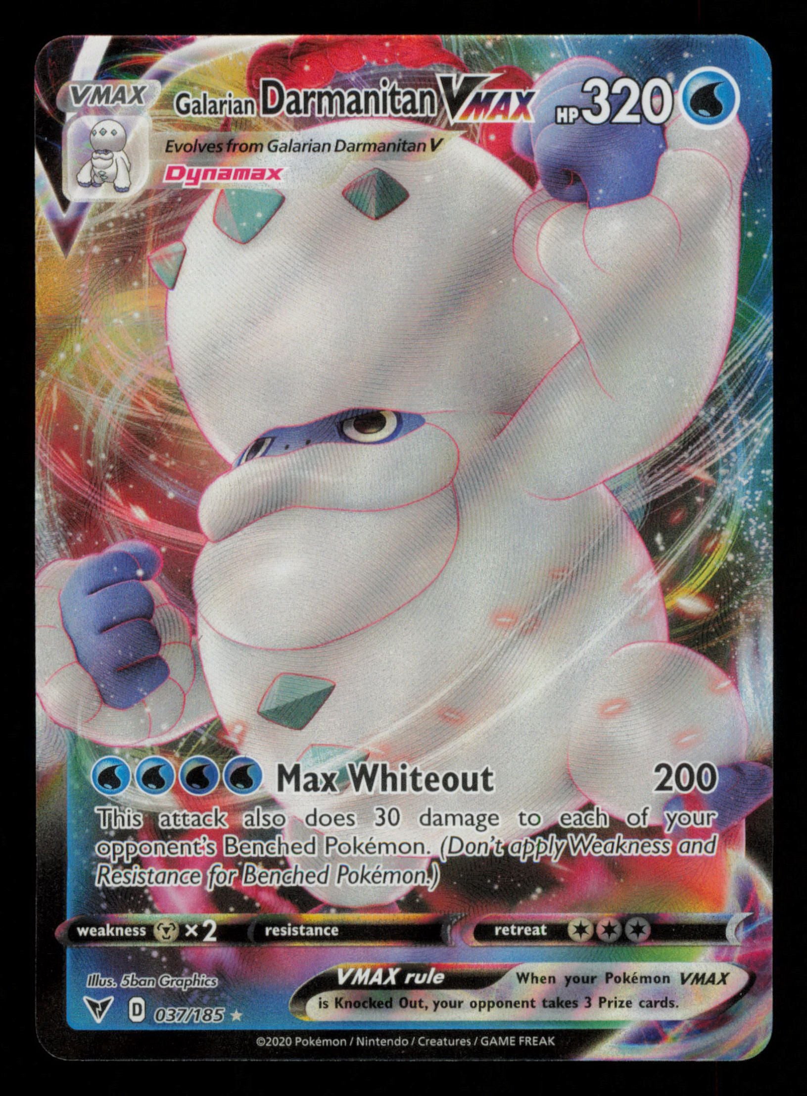 Galarian Darmanitan VMAX 037/185 Holo Rare VMAX Vivid Voltage Pokemon