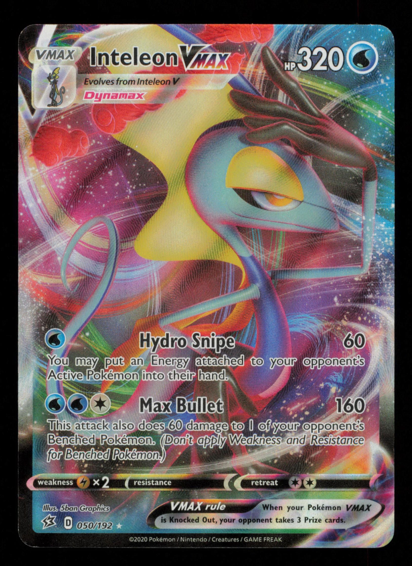 Inteleon VMAX 050/192 Holo Rare VMAX Rebel Clash Pokemon
