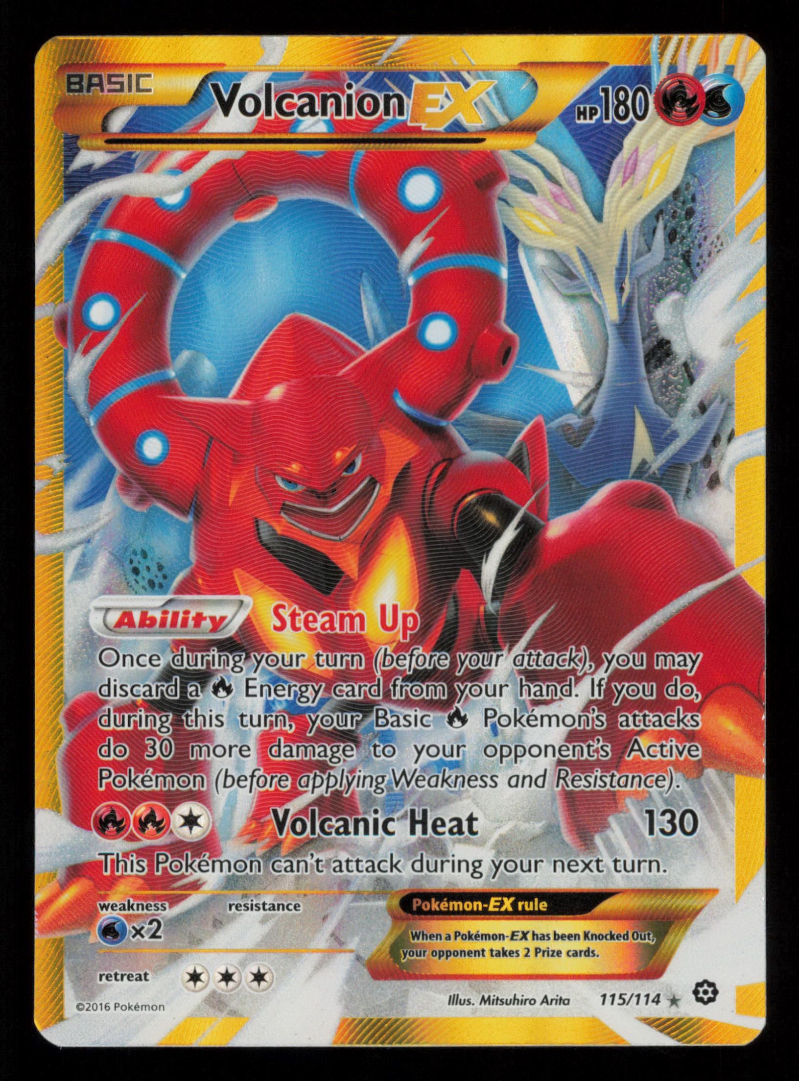 Volcanion EX 115/114 Secret Rare Steam Siege Pokemon
