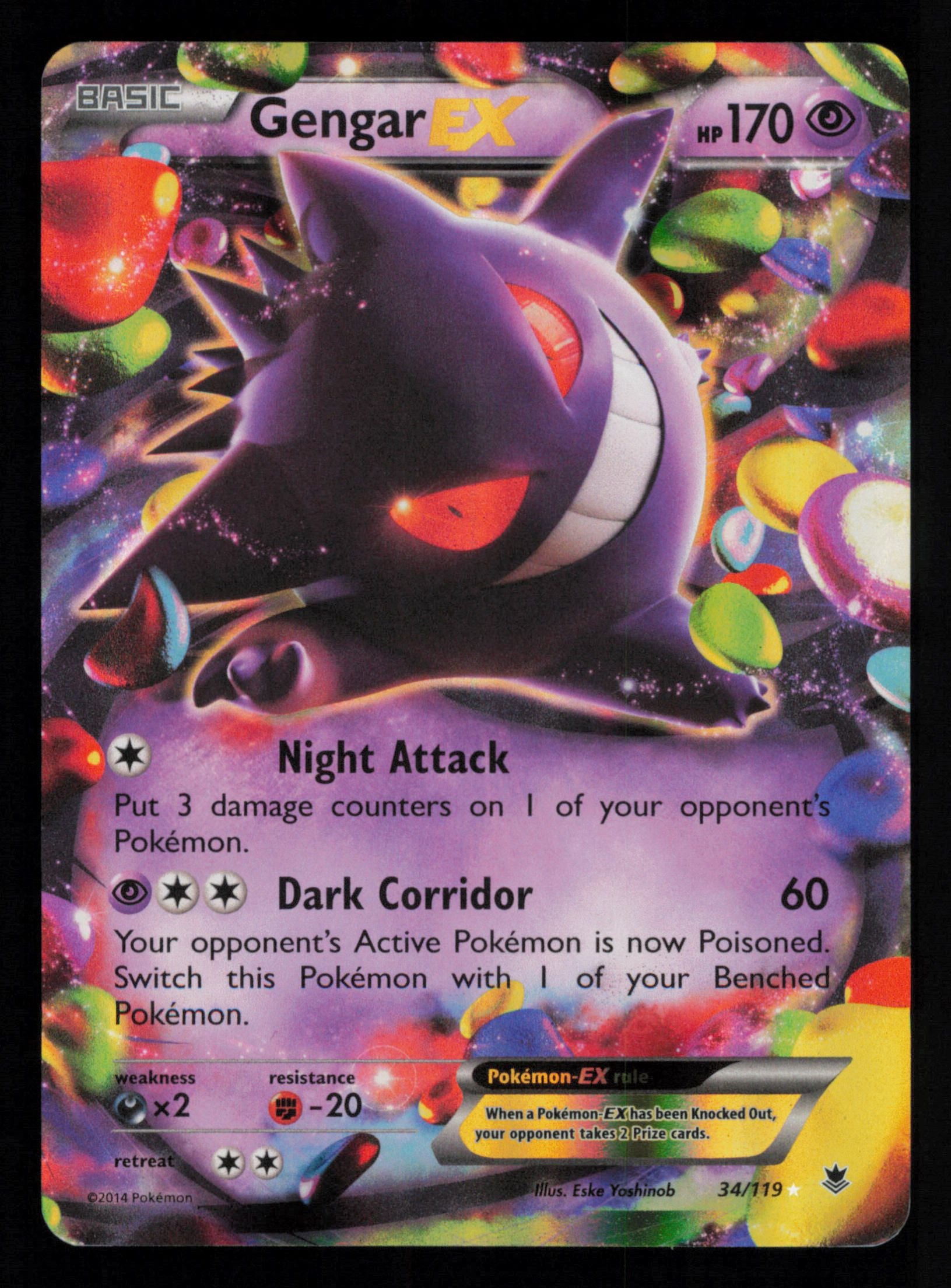 Gengar EX 34/119 Holo Rare EX Phantom Forces Pokemon