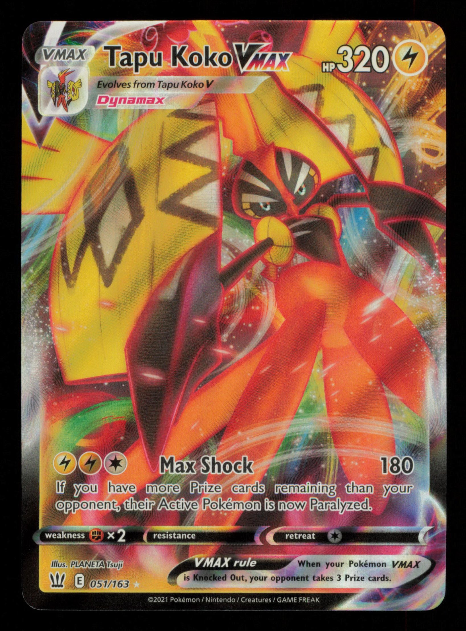 Tapu Koko VMAX 051/163 Holo Rare VMAX Battle Styles Pokemon