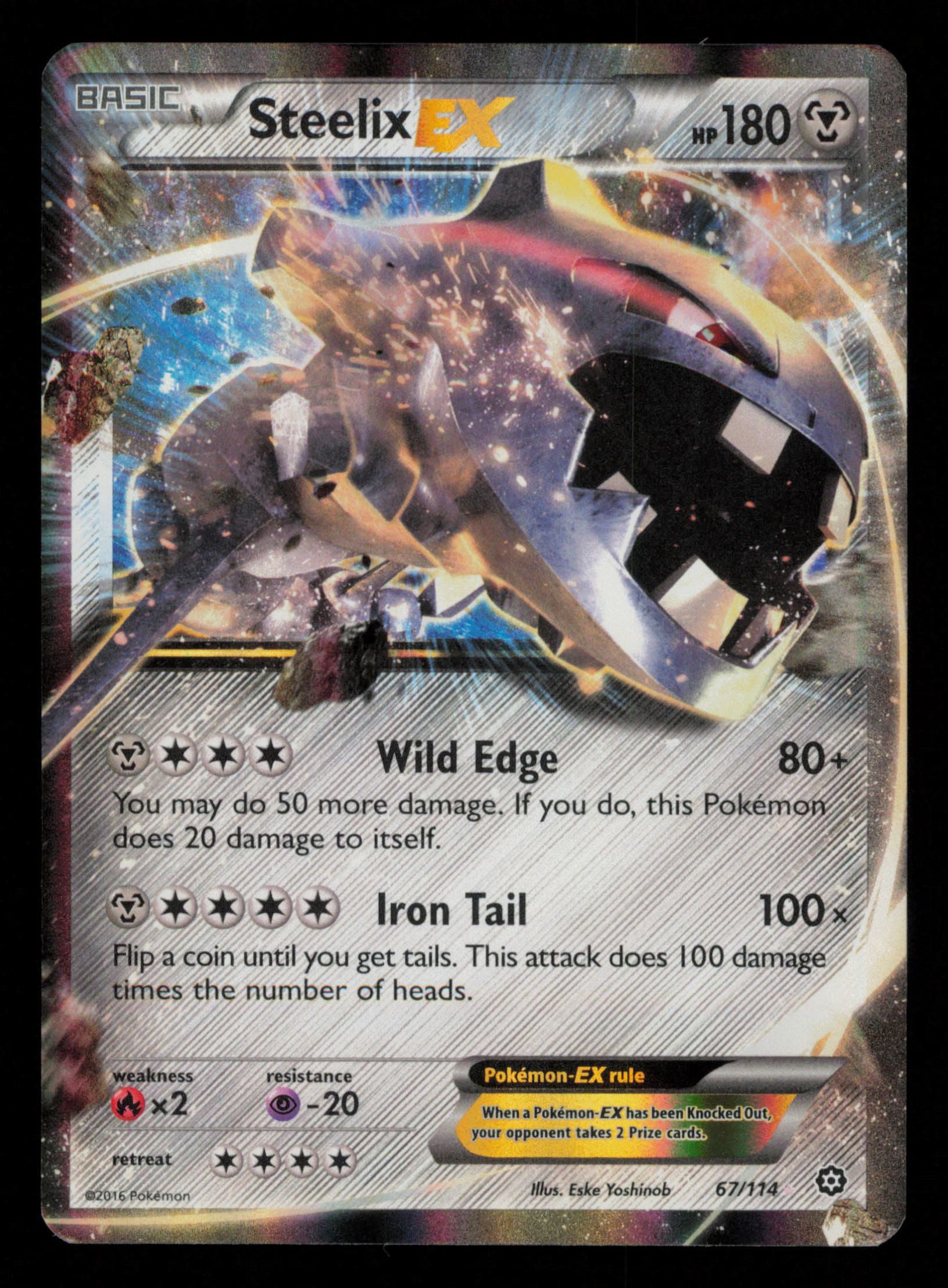 Steelix EX 67/114 Holo Rare EX Steam Siege Pokemon