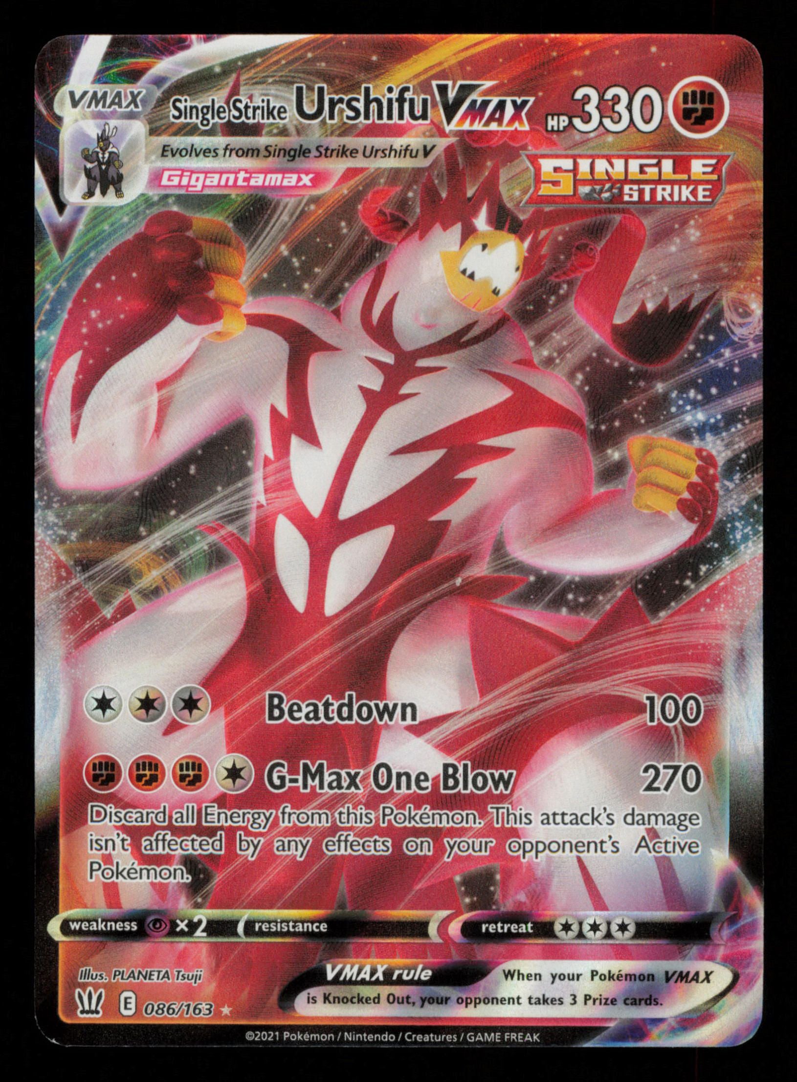 Single Strike Urshifu VMAX 086/163 Holo Rare VMAX Battle Styles Pokemon