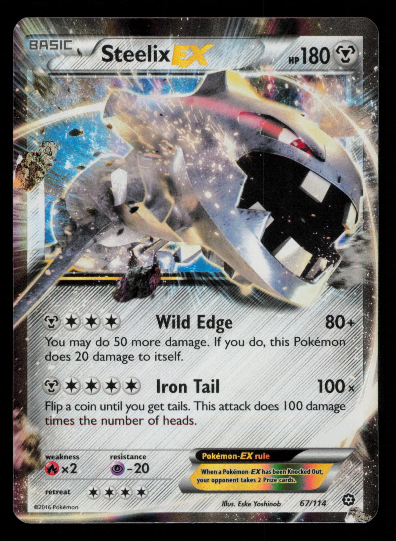 Steelix EX 67/114 Holo Rare EX Steam Siege Pokemon