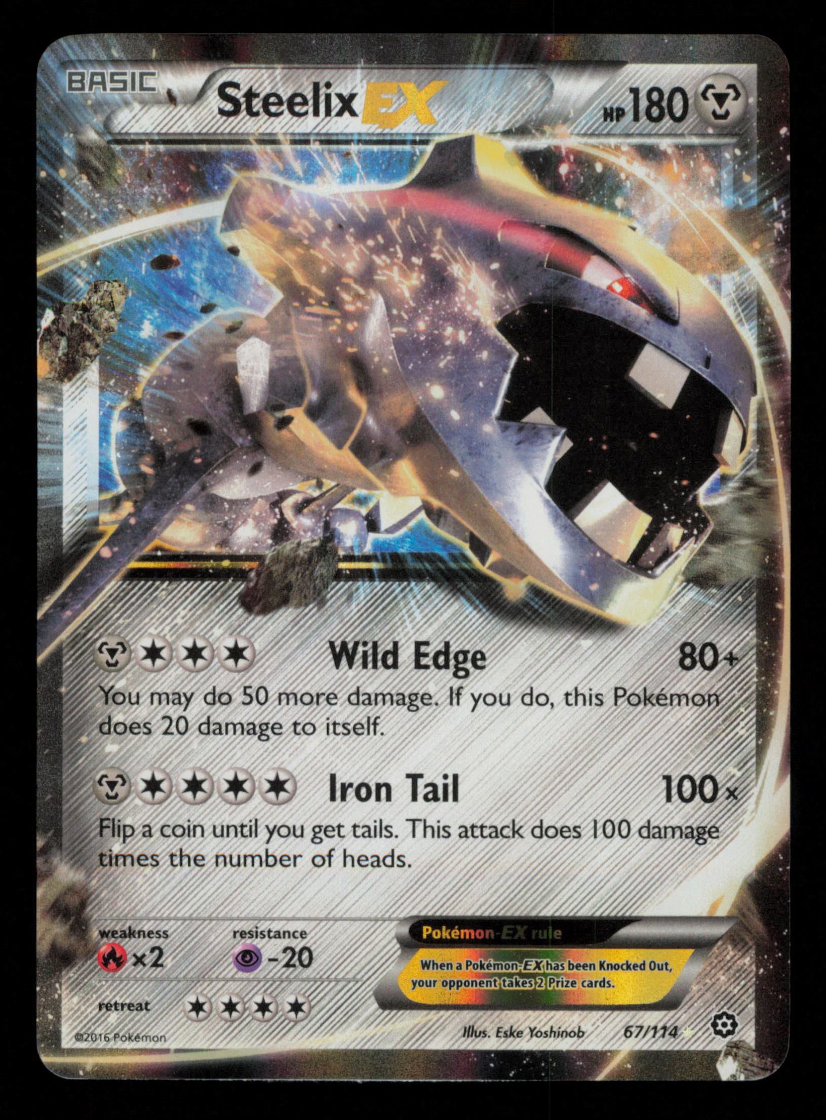 Steelix EX 67/114 Holo Rare EX Steam Siege Pokemon