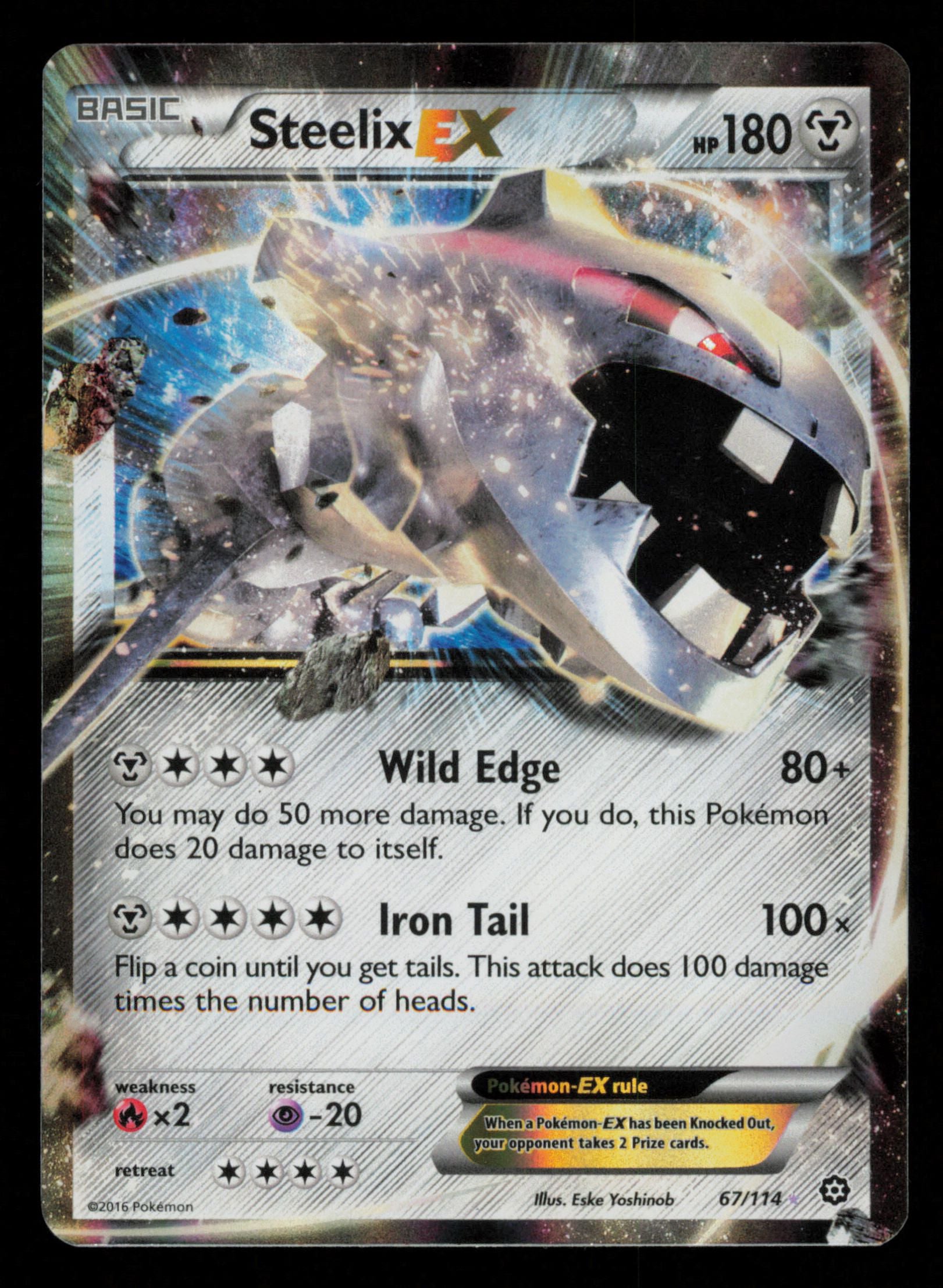 Steelix EX 67/114 Holo Rare EX Steam Siege Pokemon
