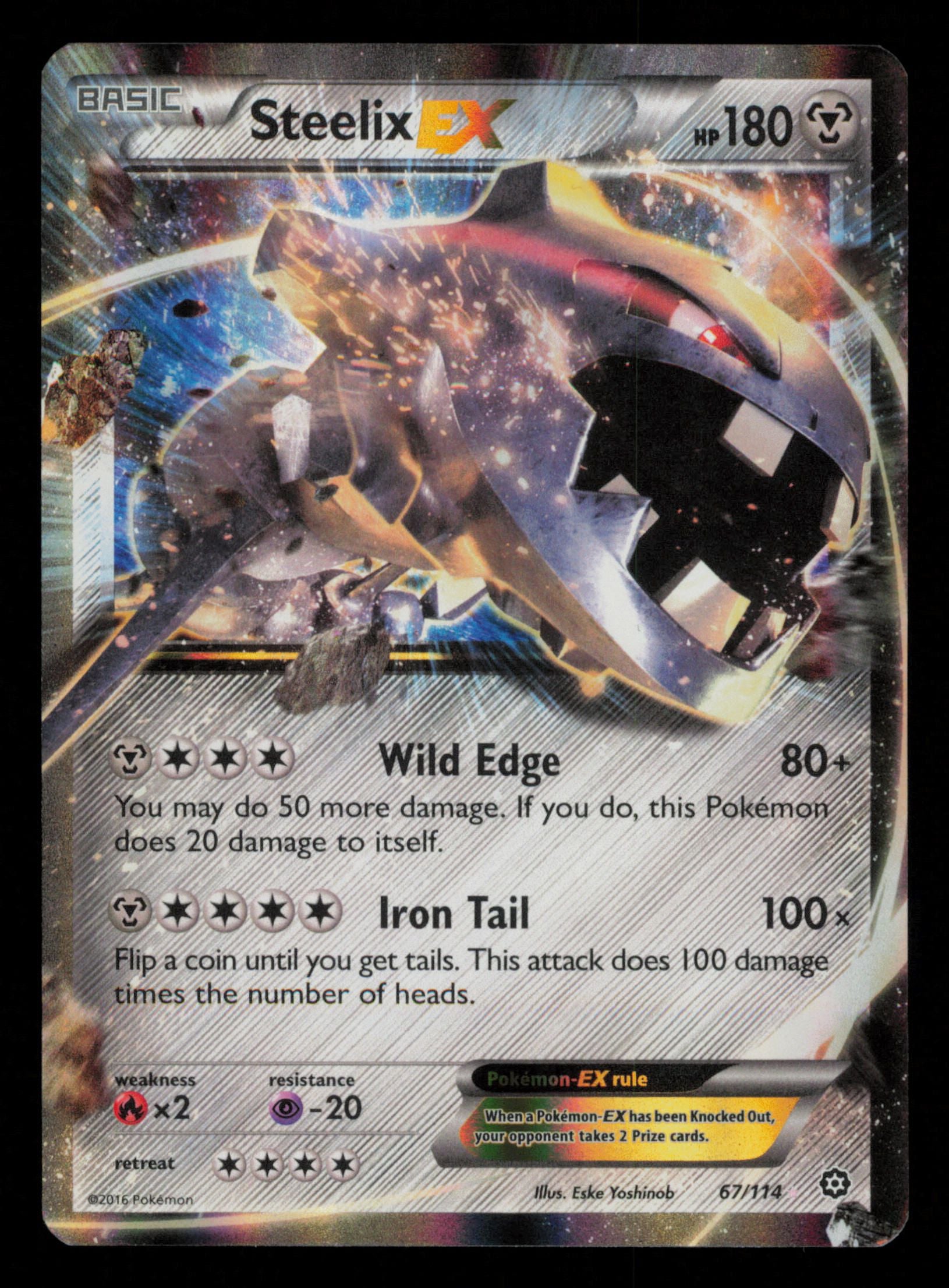 Steelix EX 67/114 Holo Rare EX Steam Siege Pokemon