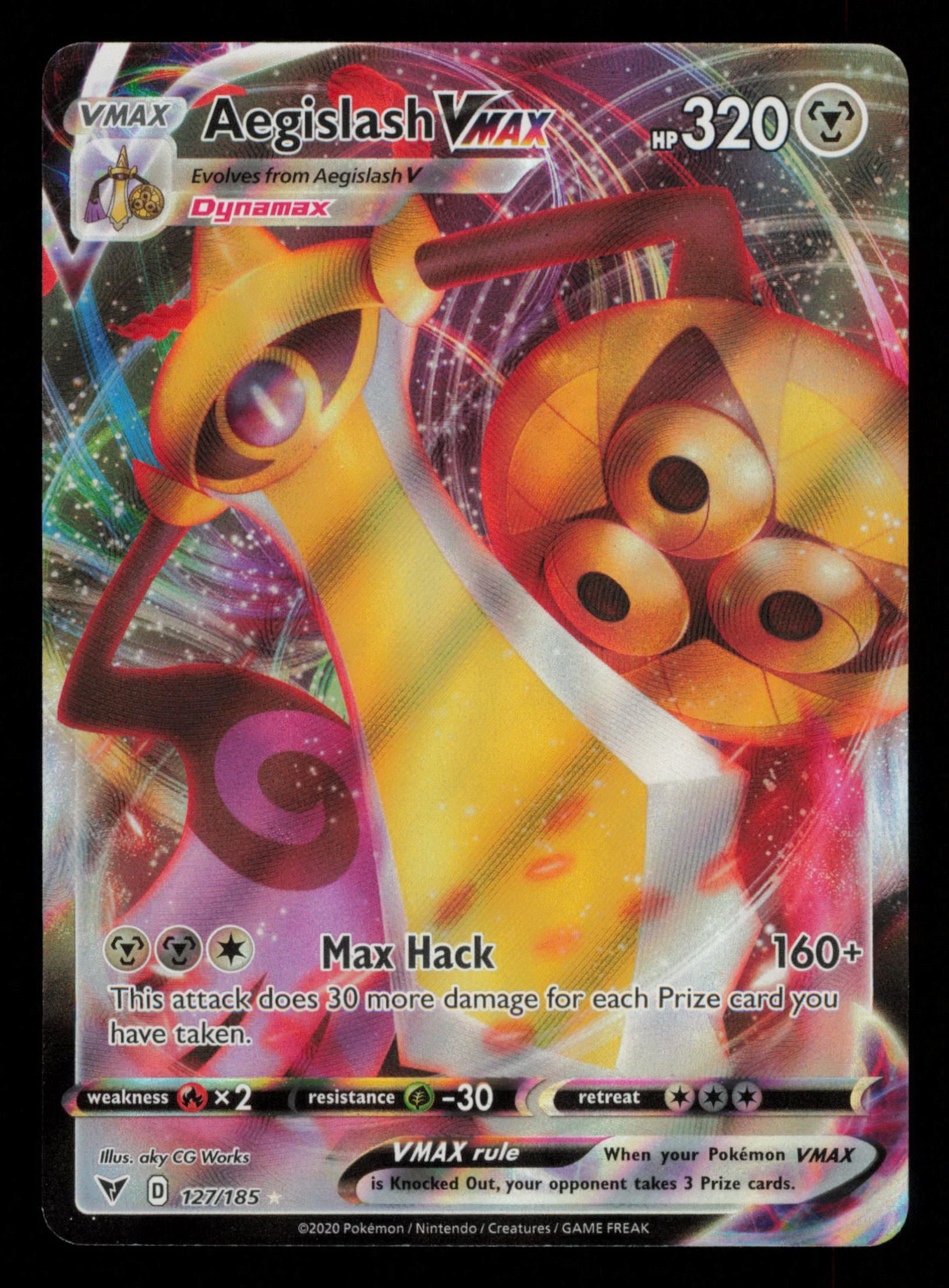 Aegislash VMAX 127/185 Holo Rare VMAX Vivid Voltage Pokemon